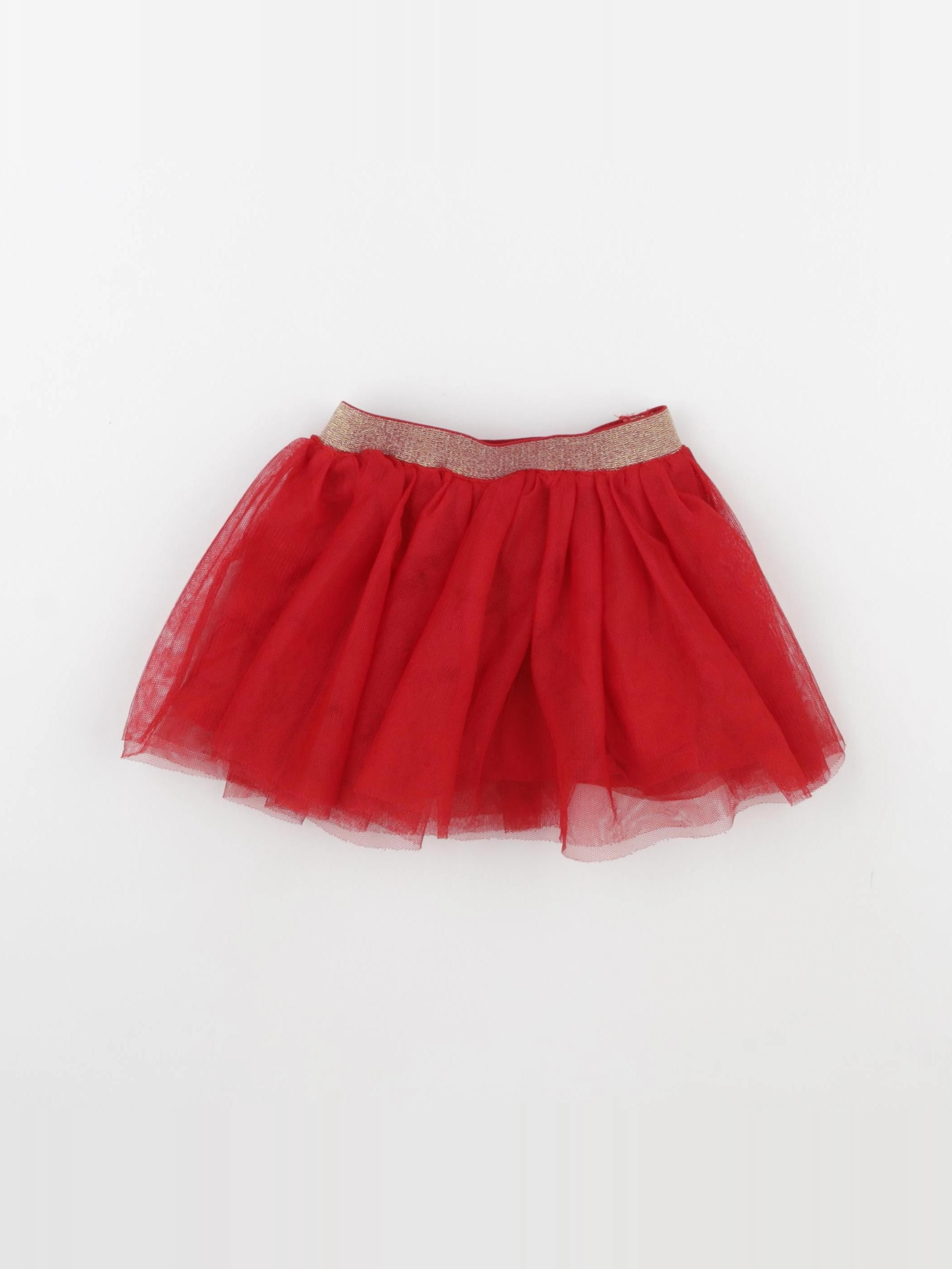 Vertbaudet - jupe rouge, or - 18 mois