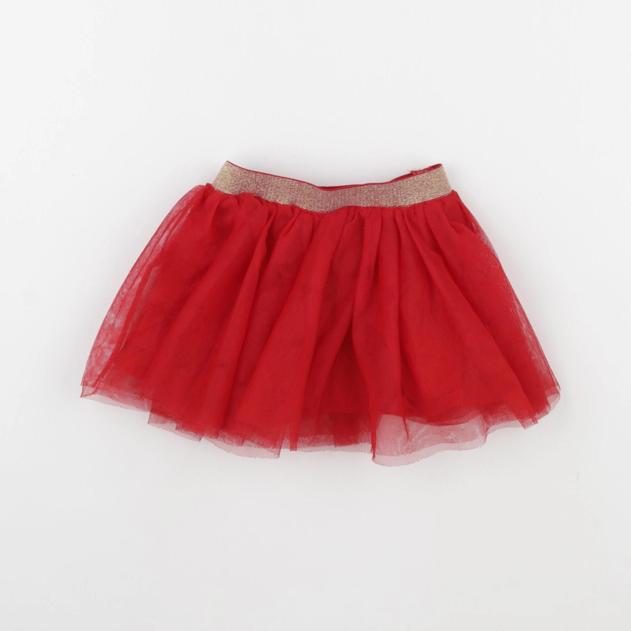 Vertbaudet - jupe rouge, or - 18 mois