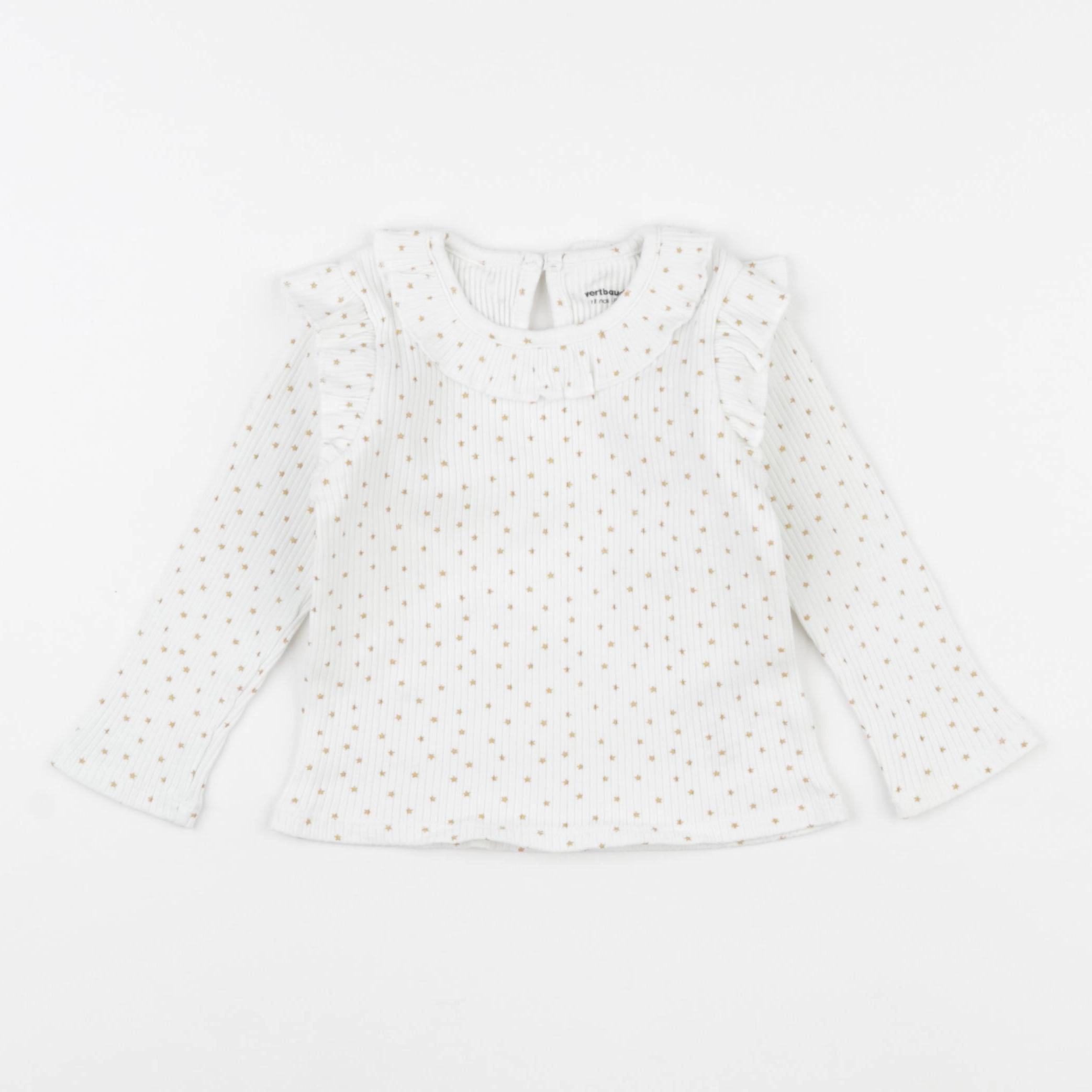 Vertbaudet - tee-shirt blanc, or - 18 mois
