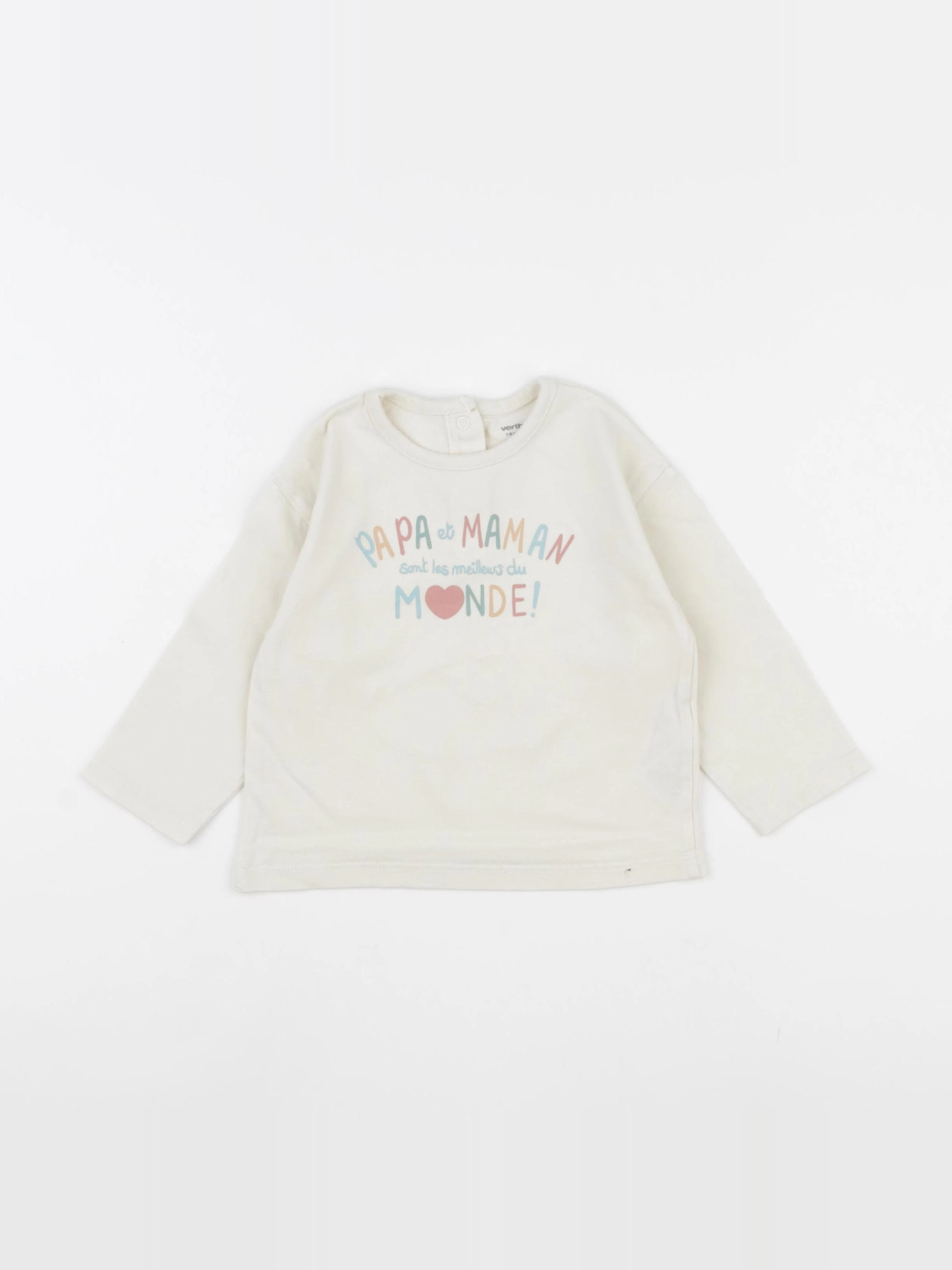Vertbaudet - tee-shirt beige - 18 mois