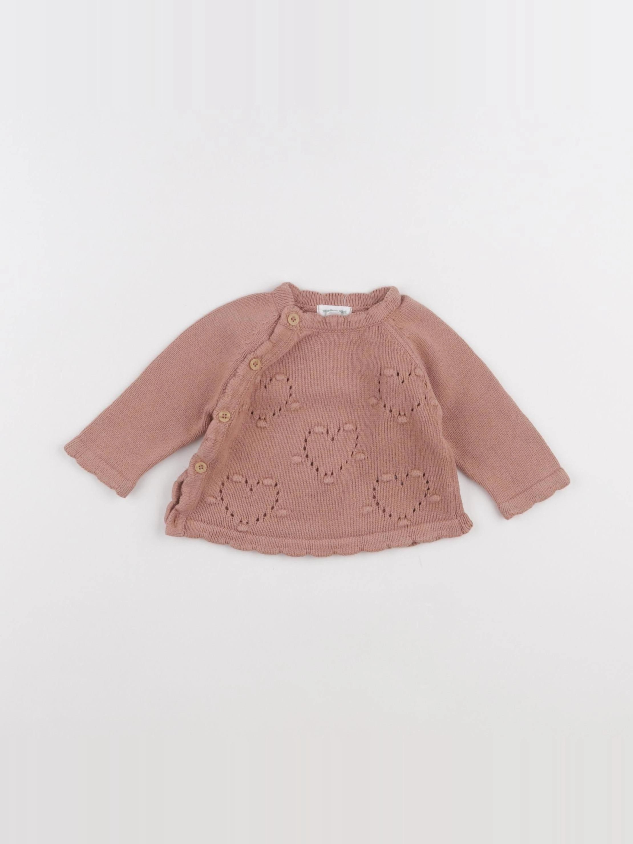 Vertbaudet - pull marron - 3 mois