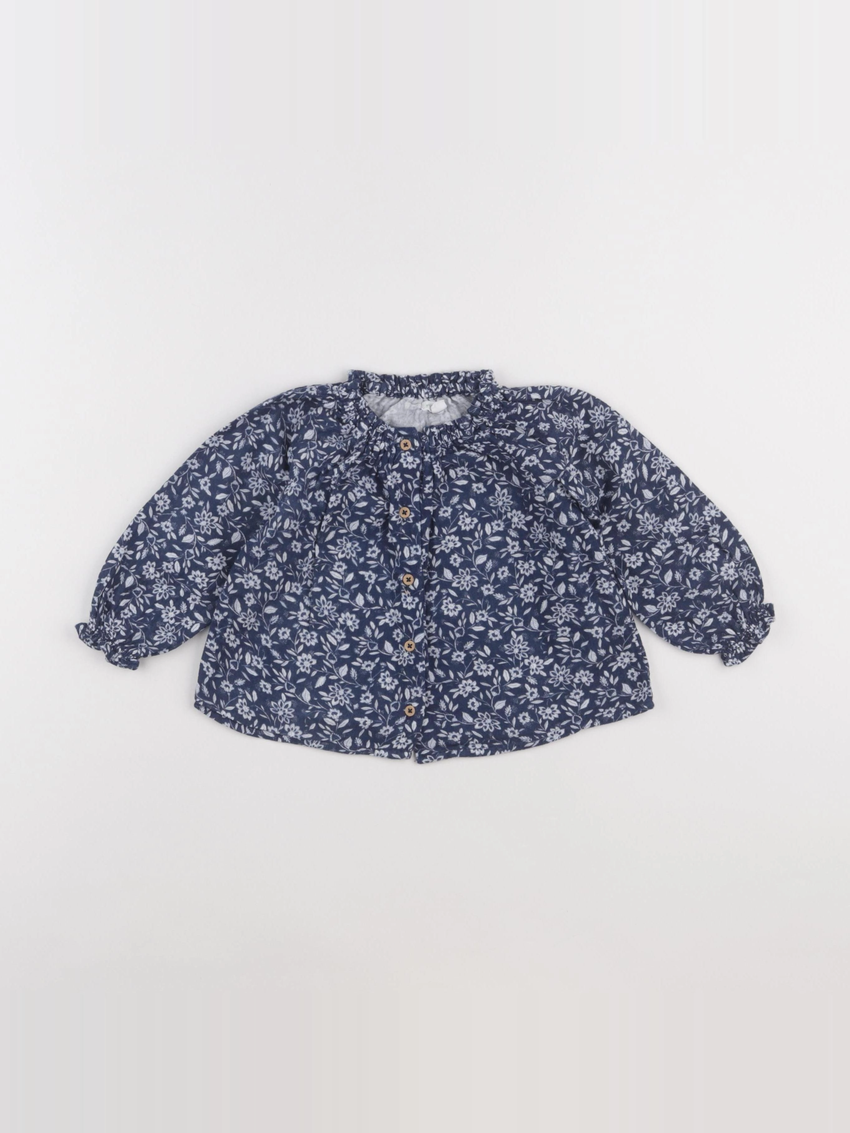 Vertbaudet - blouse bleu - 12 mois