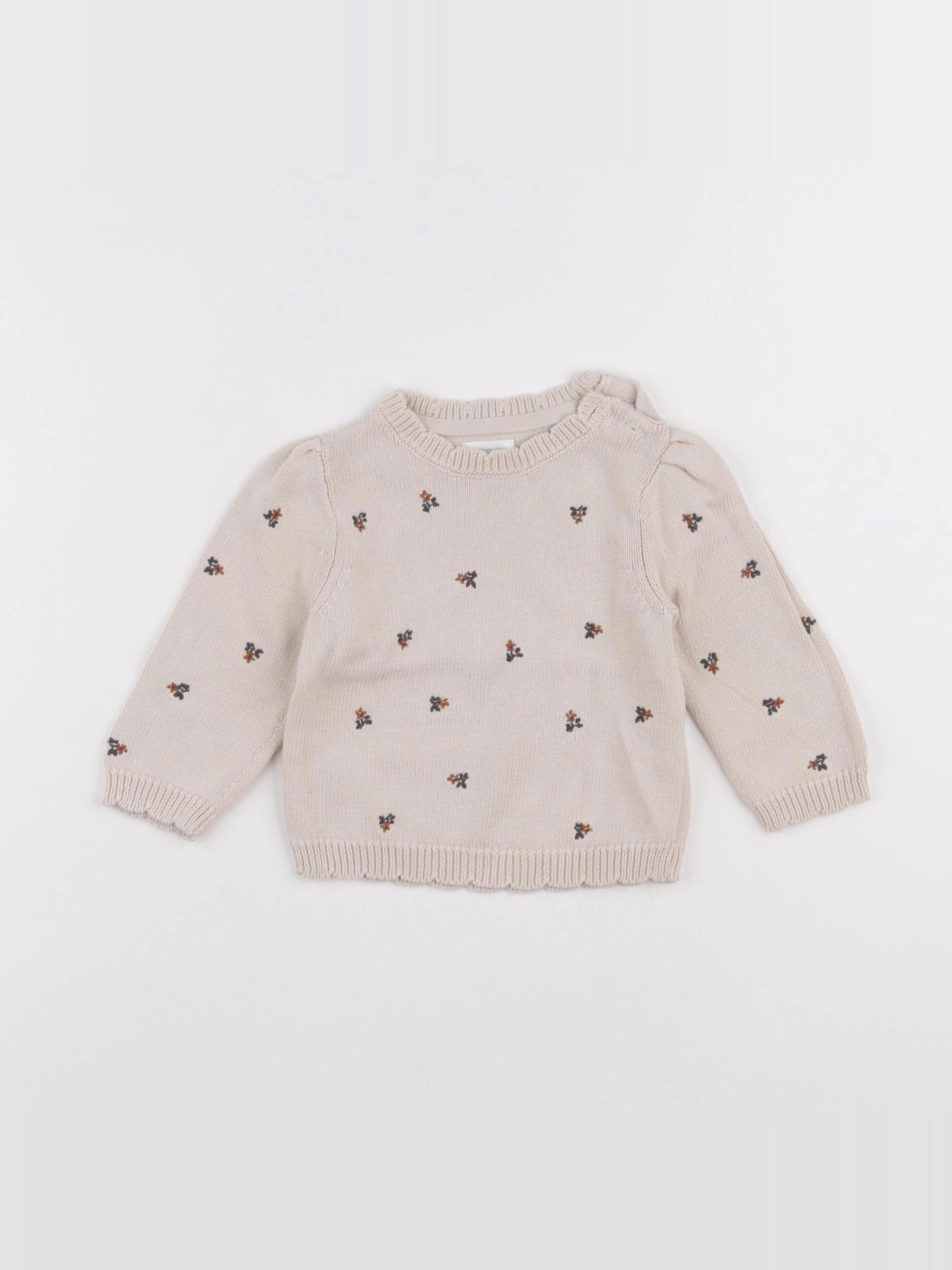 Vertbaudet - pull marron - 12 mois