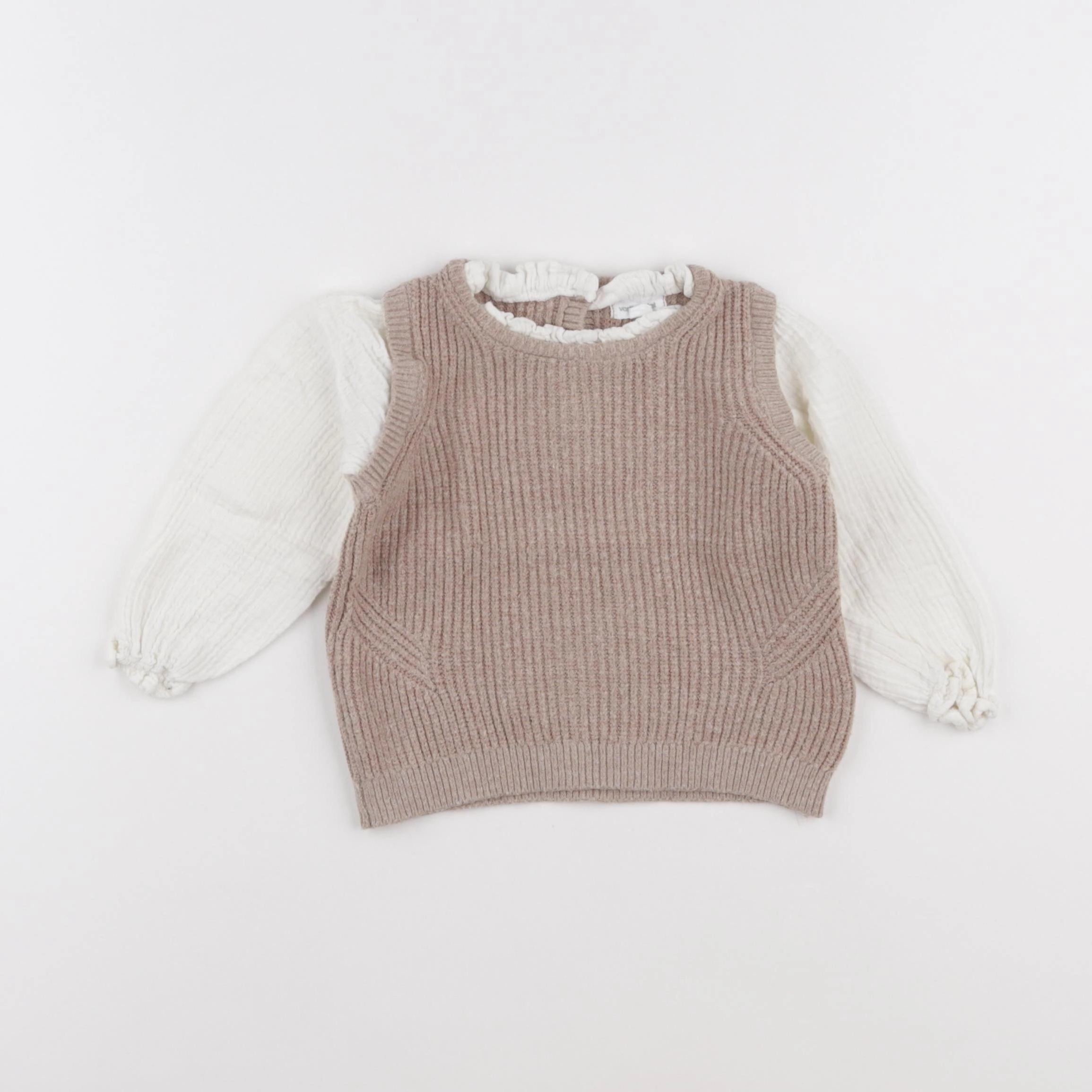 Vertbaudet - pull marron - 18 mois