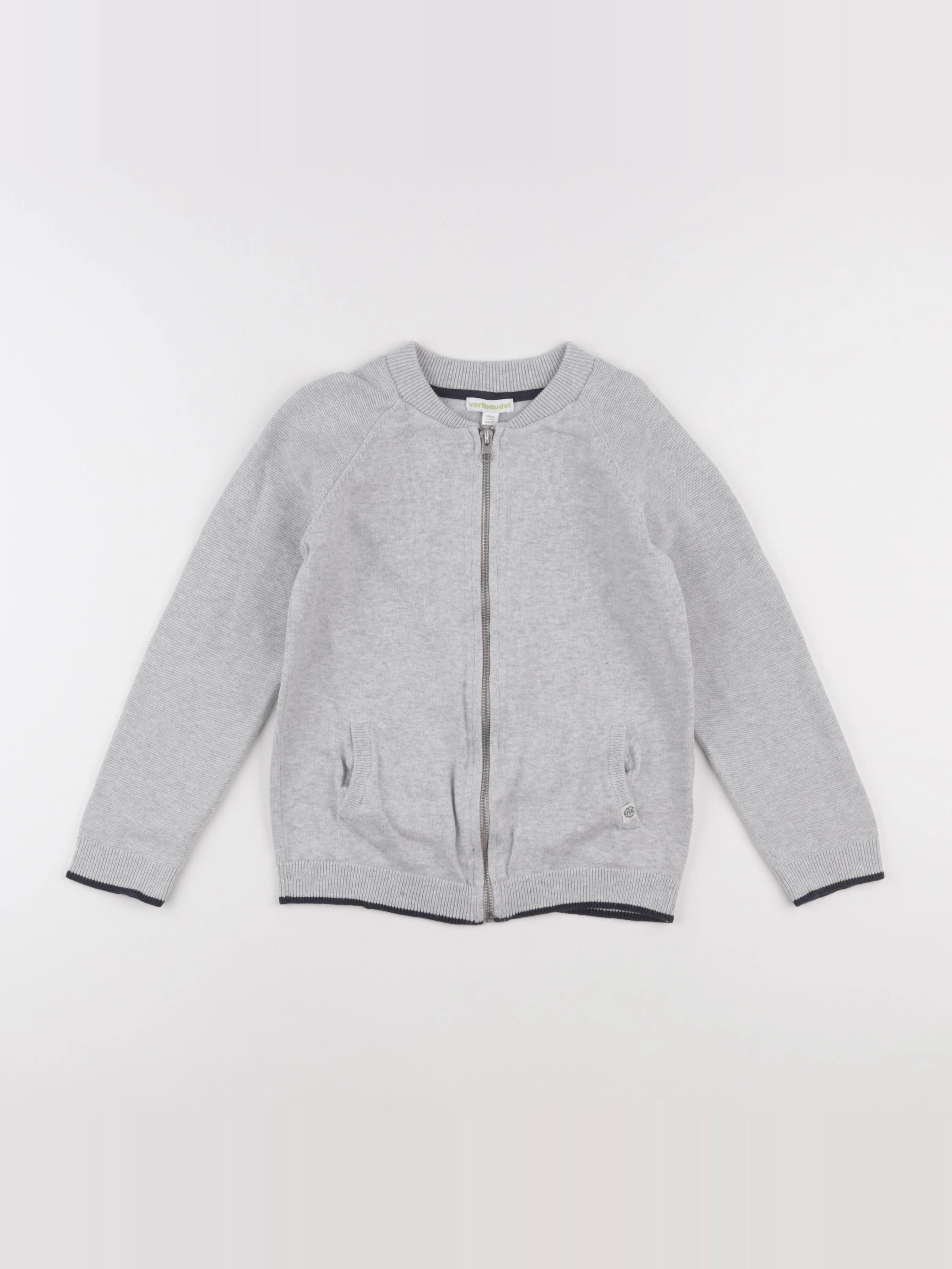 Vertbaudet - gilet gris - 8 ans