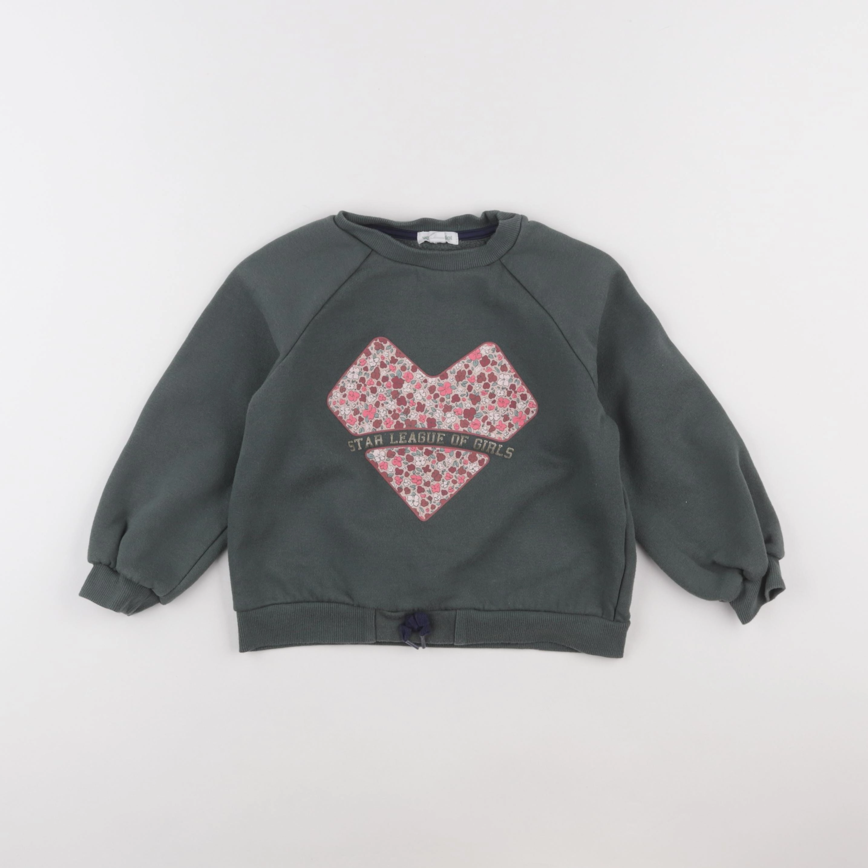 Vertbaudet - sweat rose, vert - 6 ans
