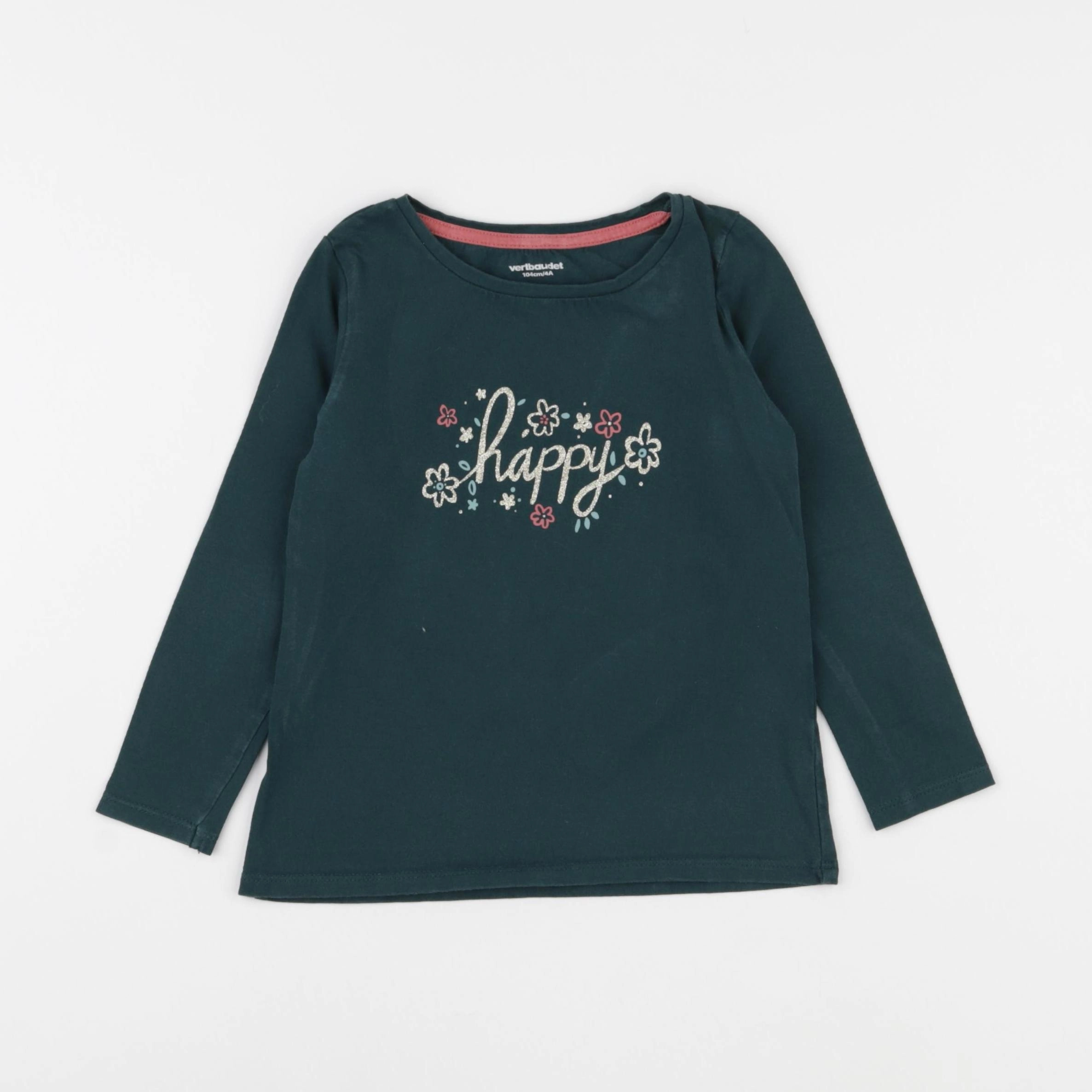 Vertbaudet - tee-shirt vert - 4 ans