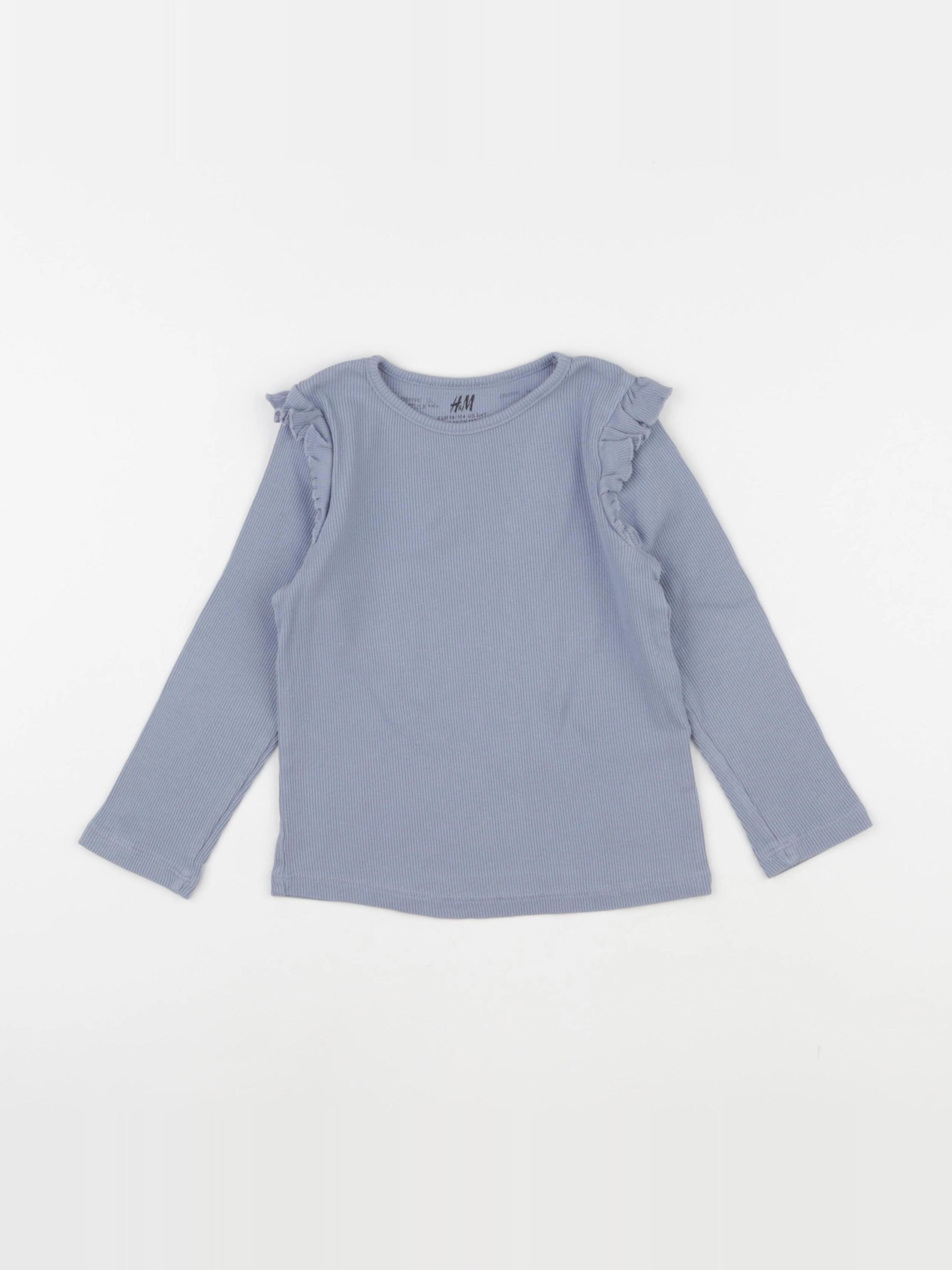 H&M - tee-shirt bleu - 2/4 ans
