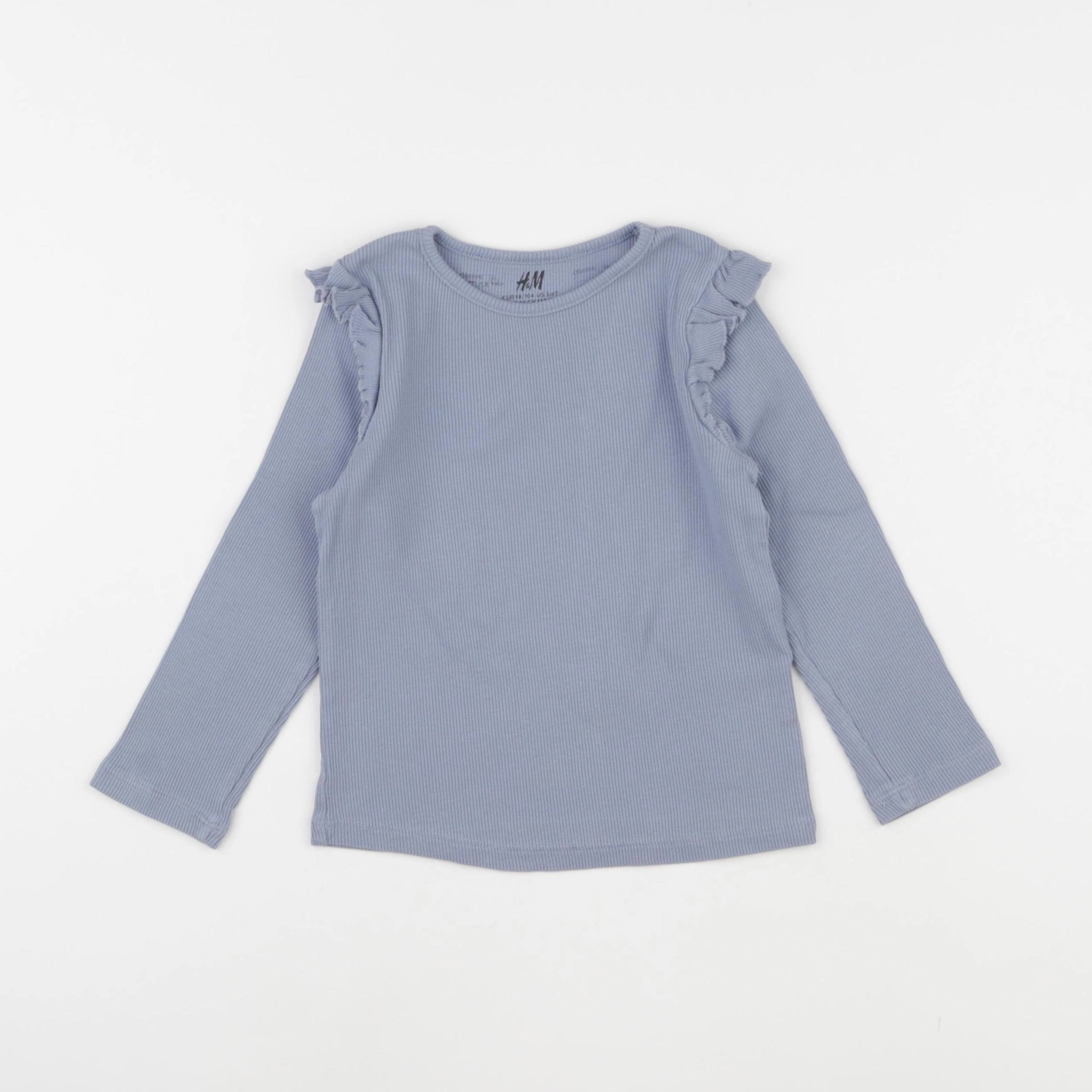 H&M - tee-shirt bleu - 2/4 ans