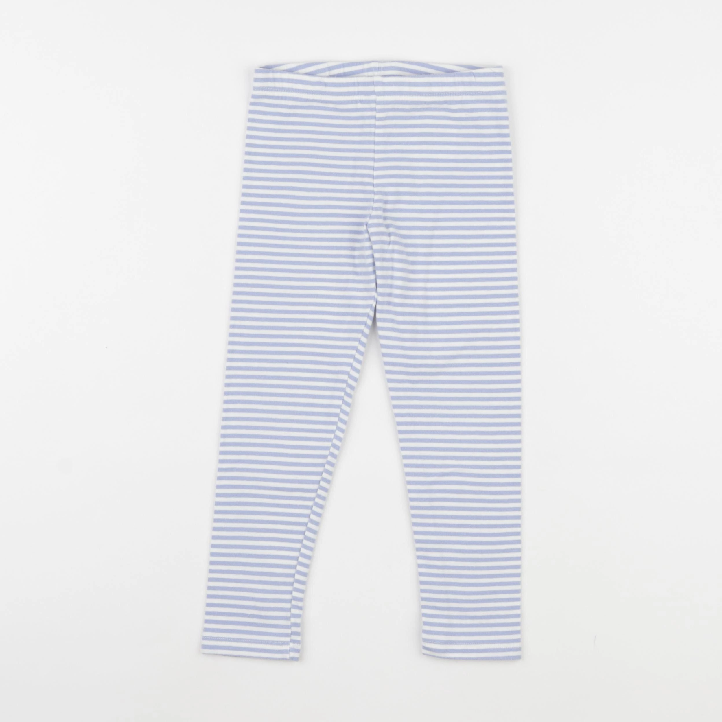 H&M - legging bleu, blanc - 3/4 ans