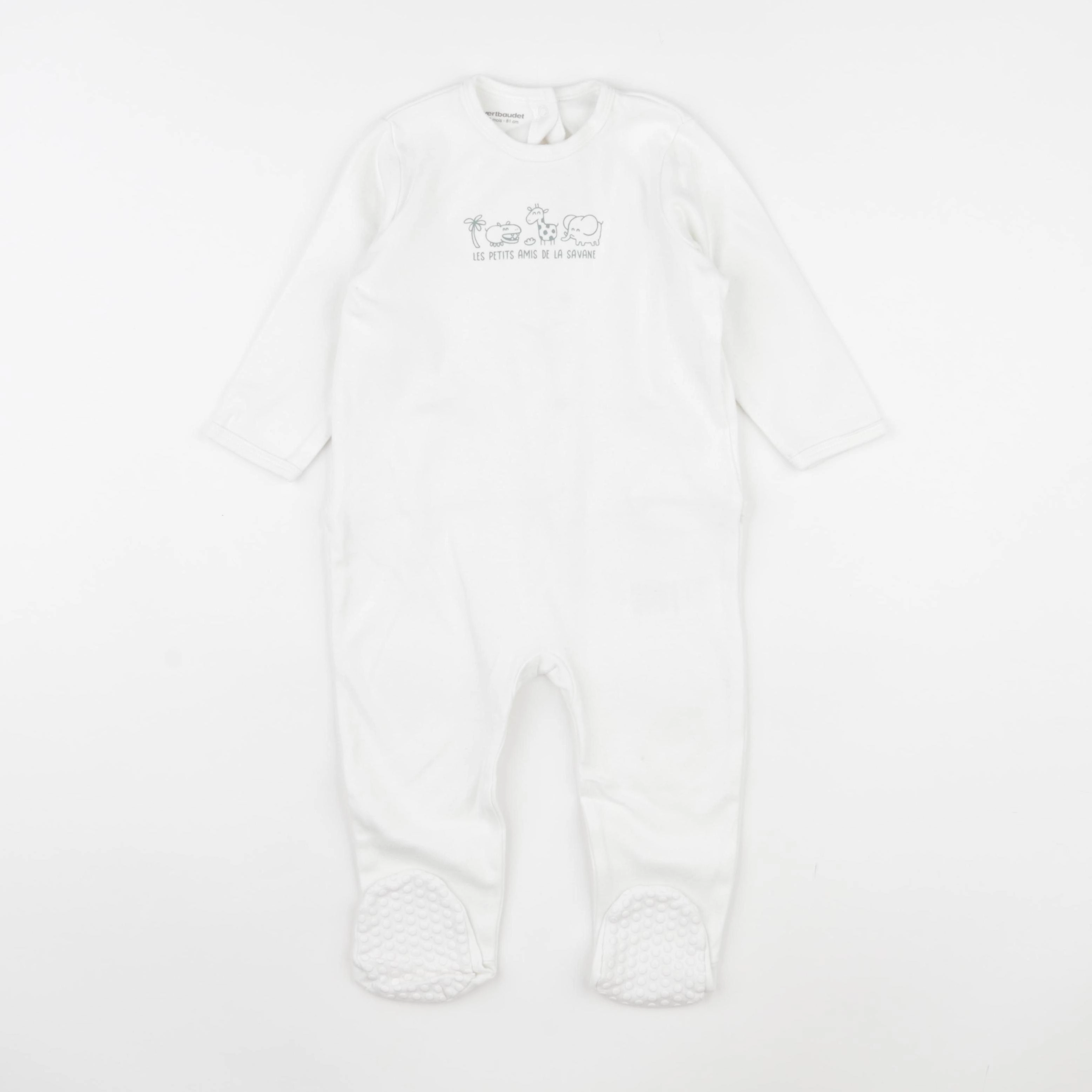 Vertbaudet - pyjama coton blanc - 18 mois