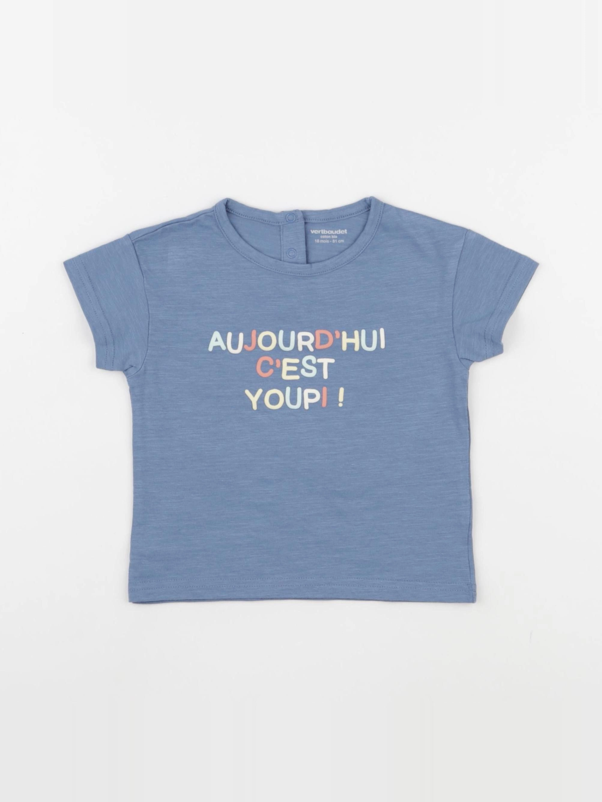 Vertbaudet - tee-shirt bleu - 18 mois