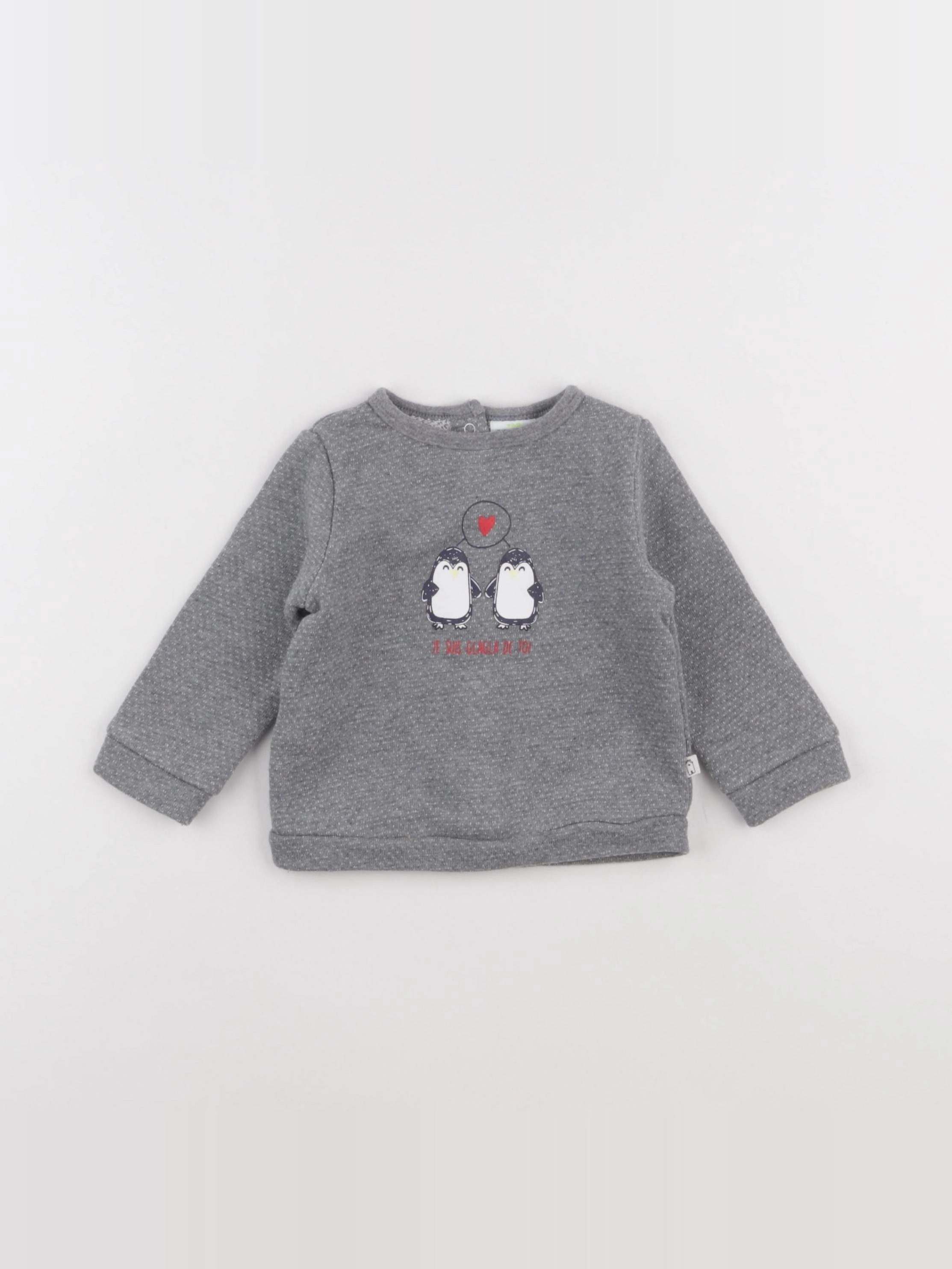 Tape à l'oeil - sweat gris - 9 mois