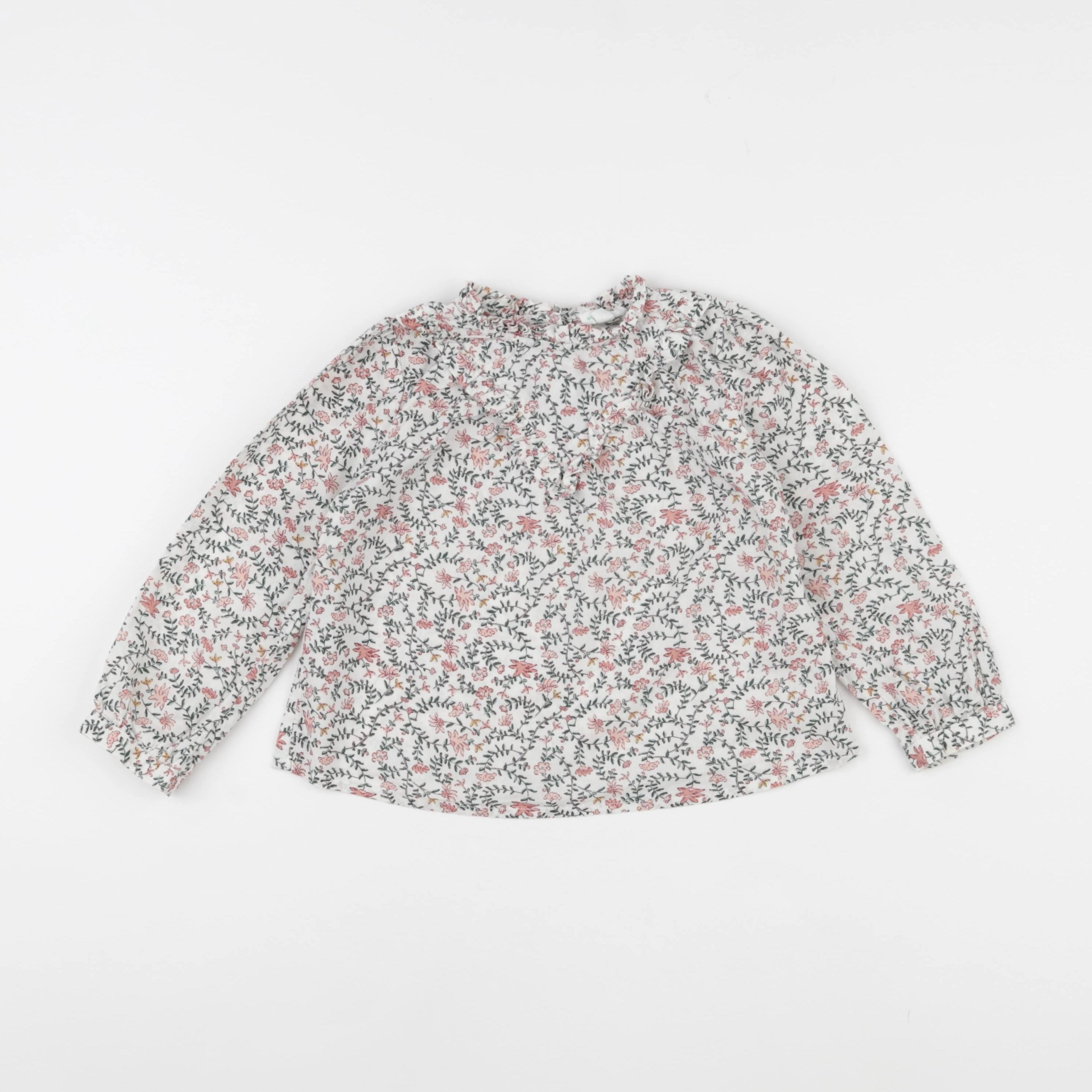 Vertbaudet - blouse blanc, rose - 4 ans