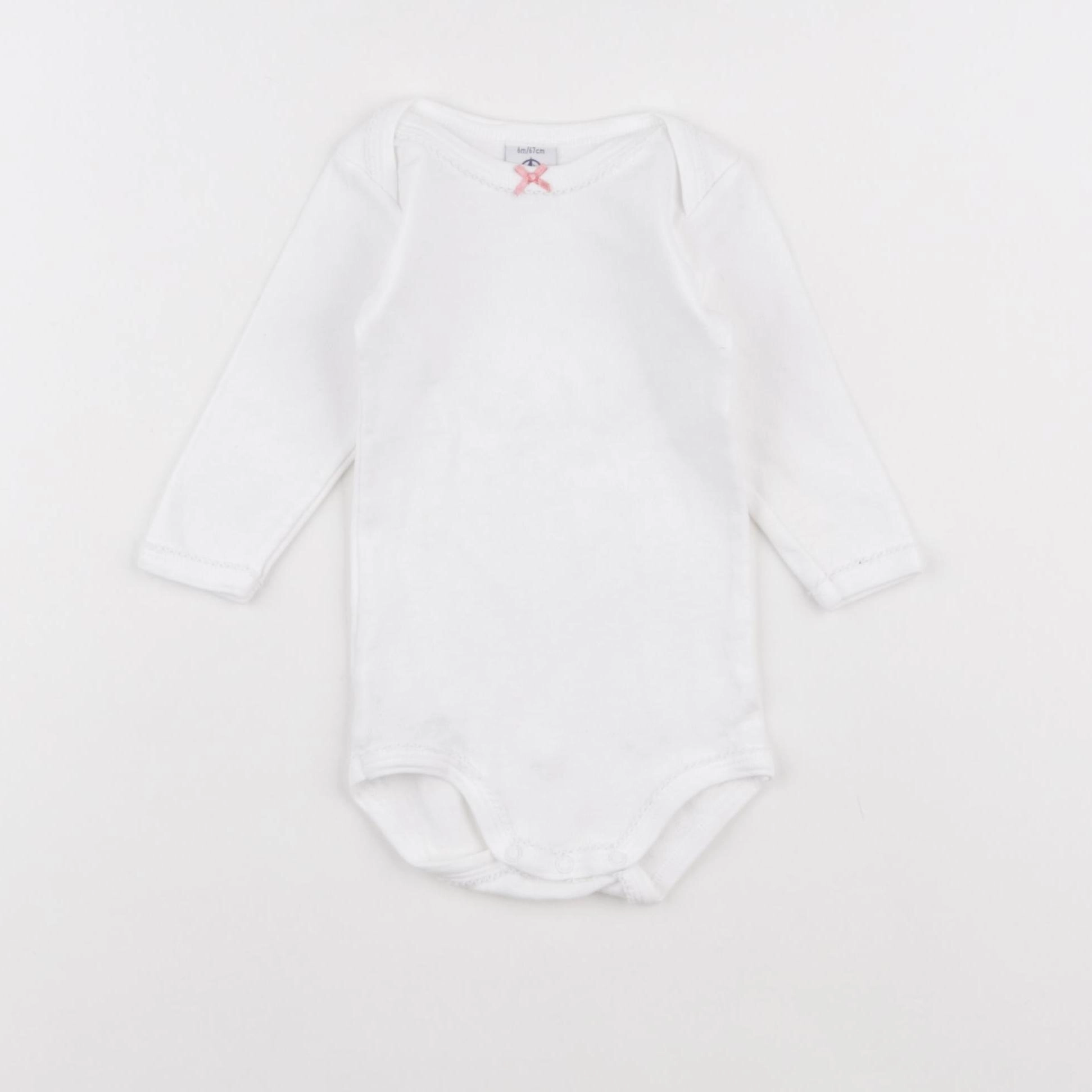 Petit Bateau - body blanc - 6 mois