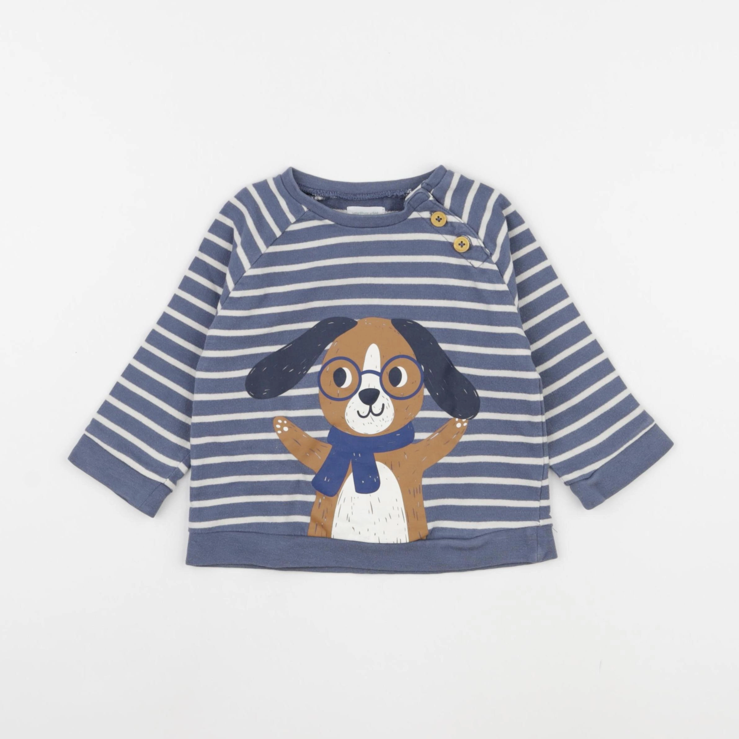 Vertbaudet - sweat bleu - 18 mois