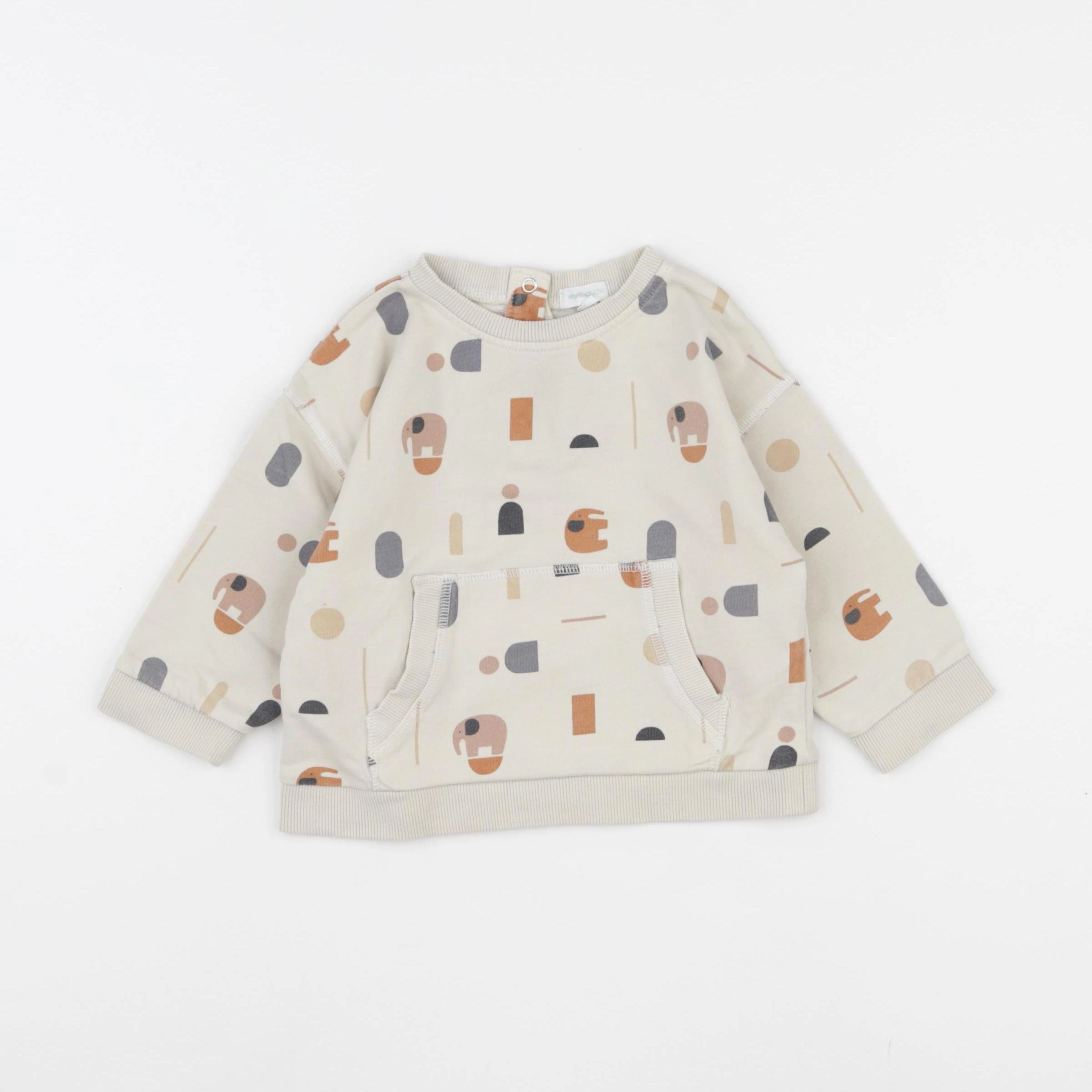 Vertbaudet - sweat beige - 18 mois