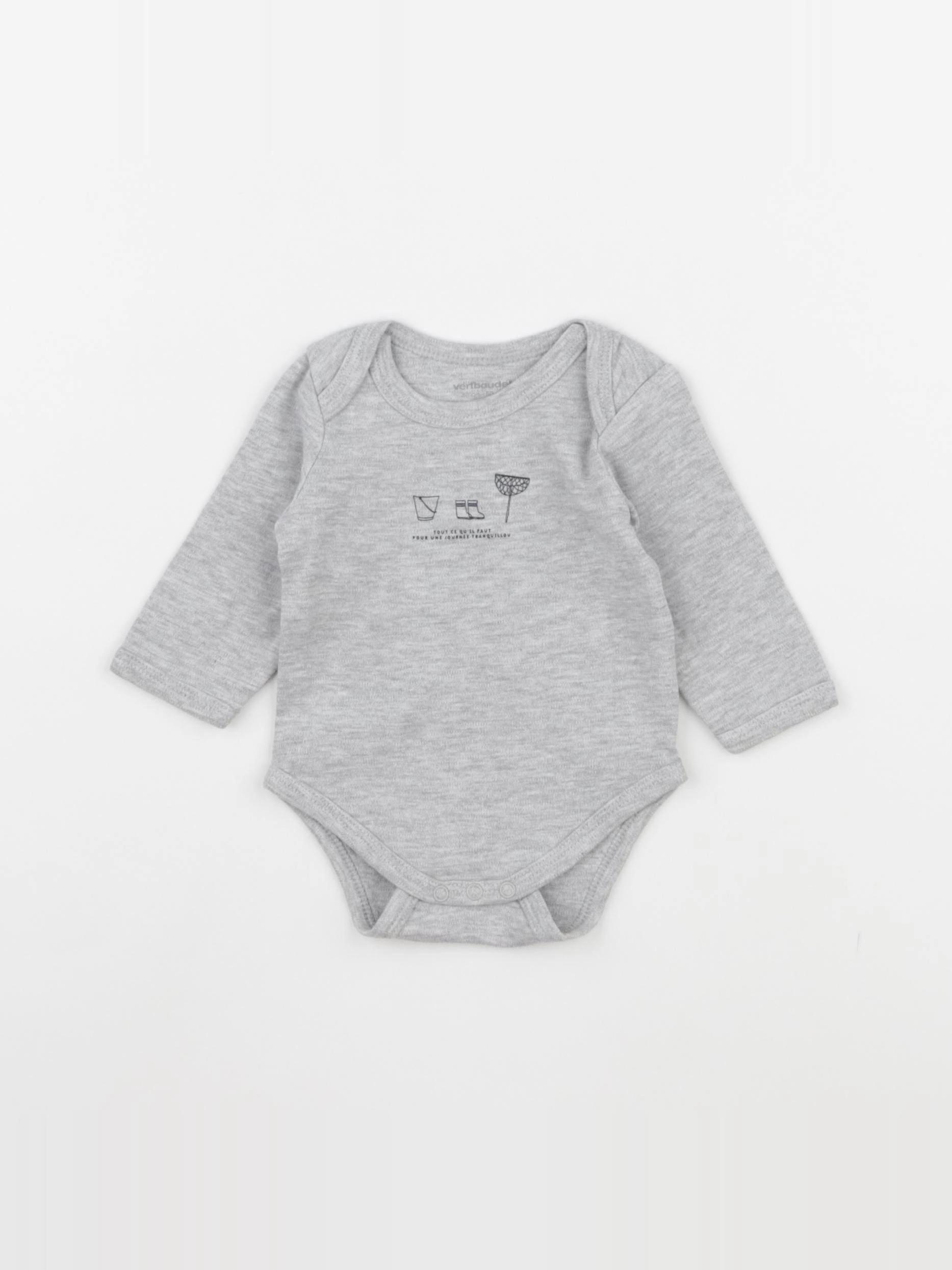 Vertbaudet - body gris - 3 mois