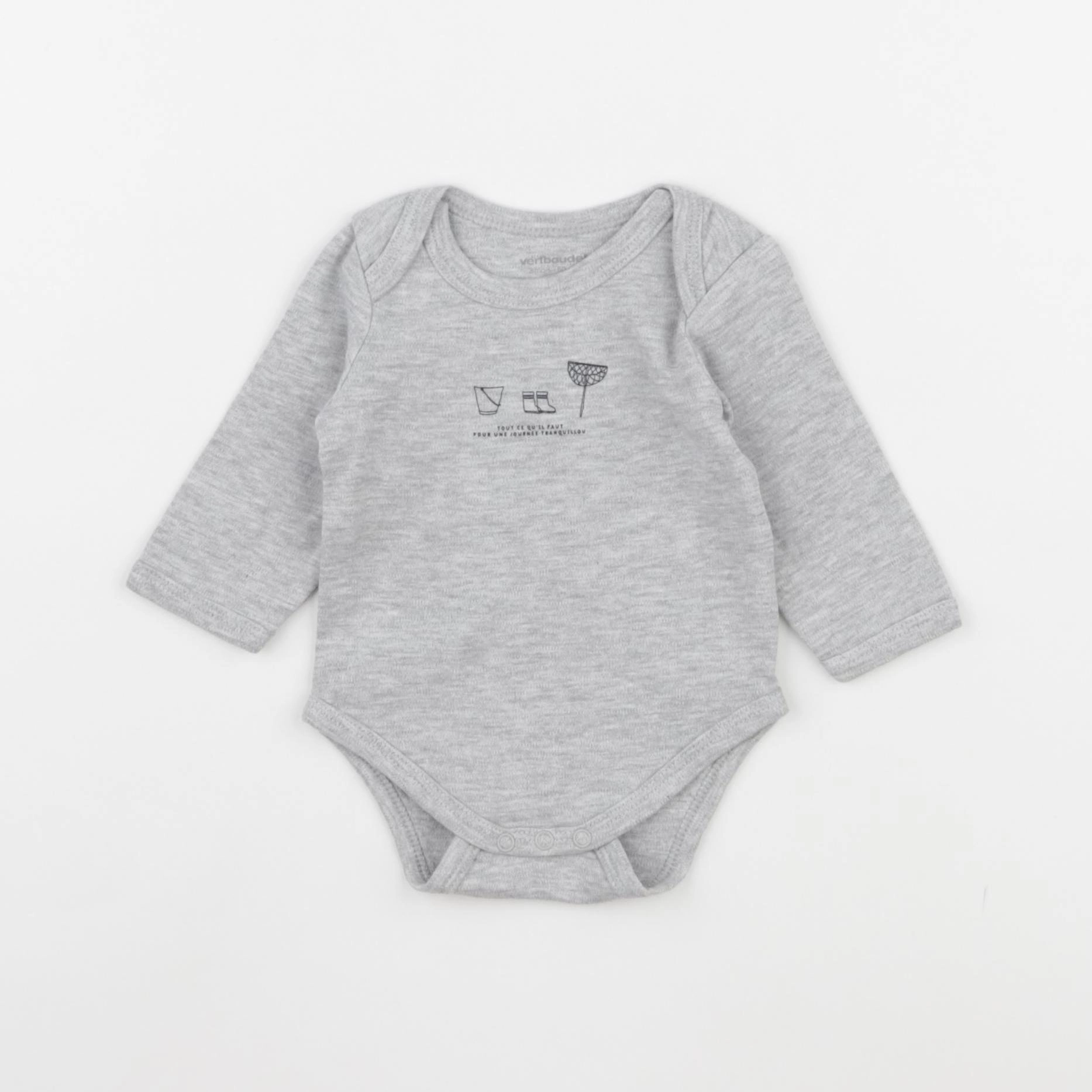 Vertbaudet - body gris - 3 mois