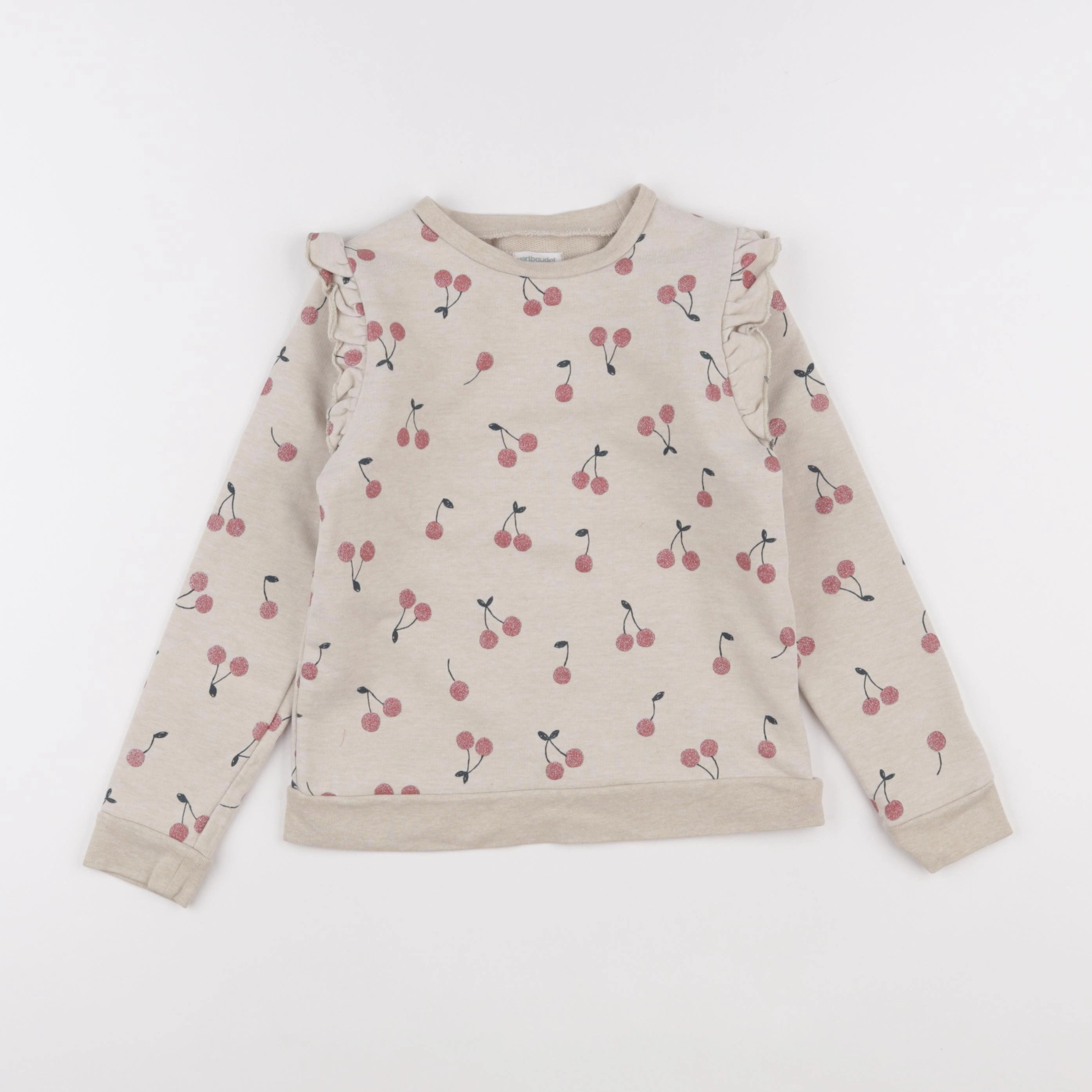 Vertbaudet - sweat beige - 8 ans