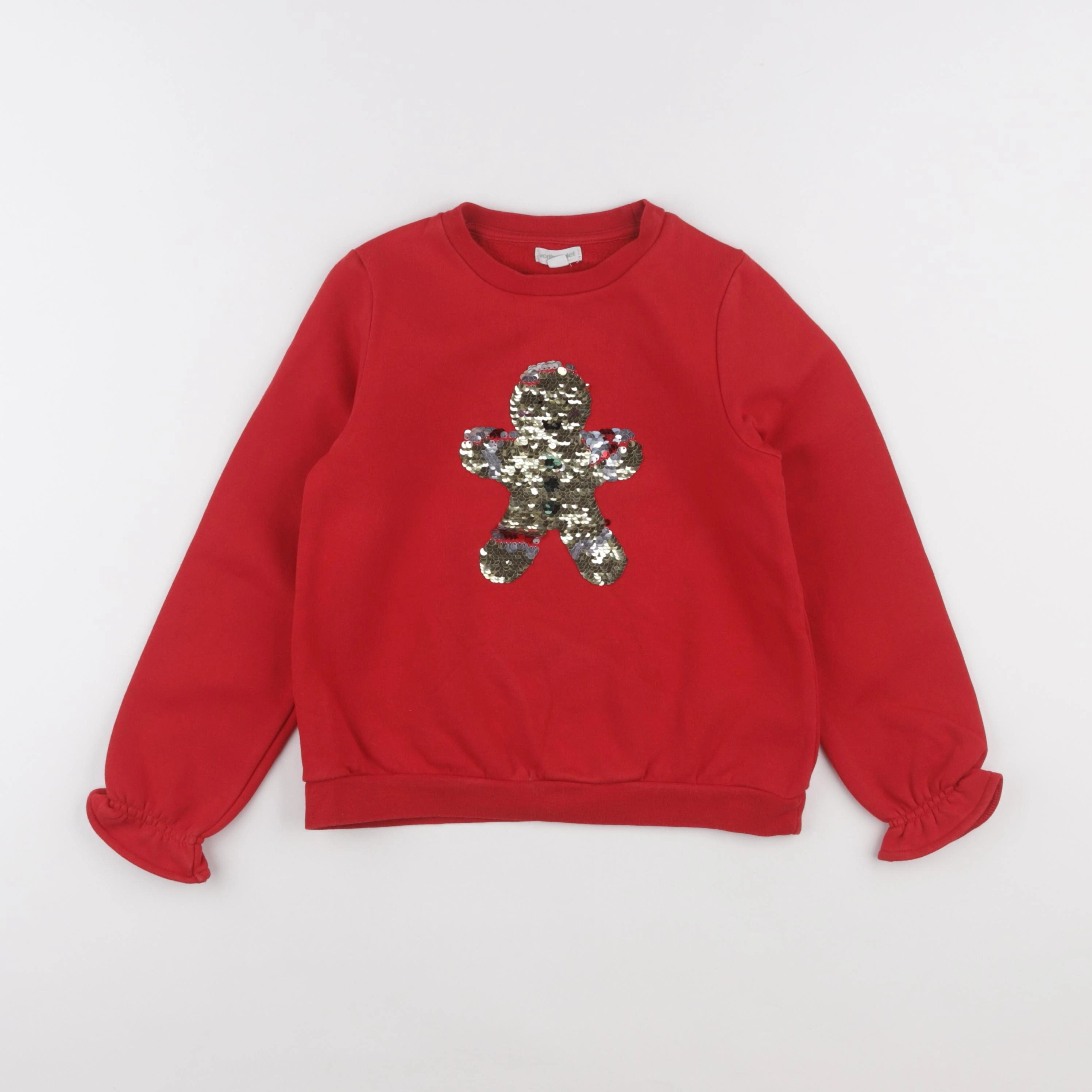 Vertbaudet - sweat rouge - 8 ans