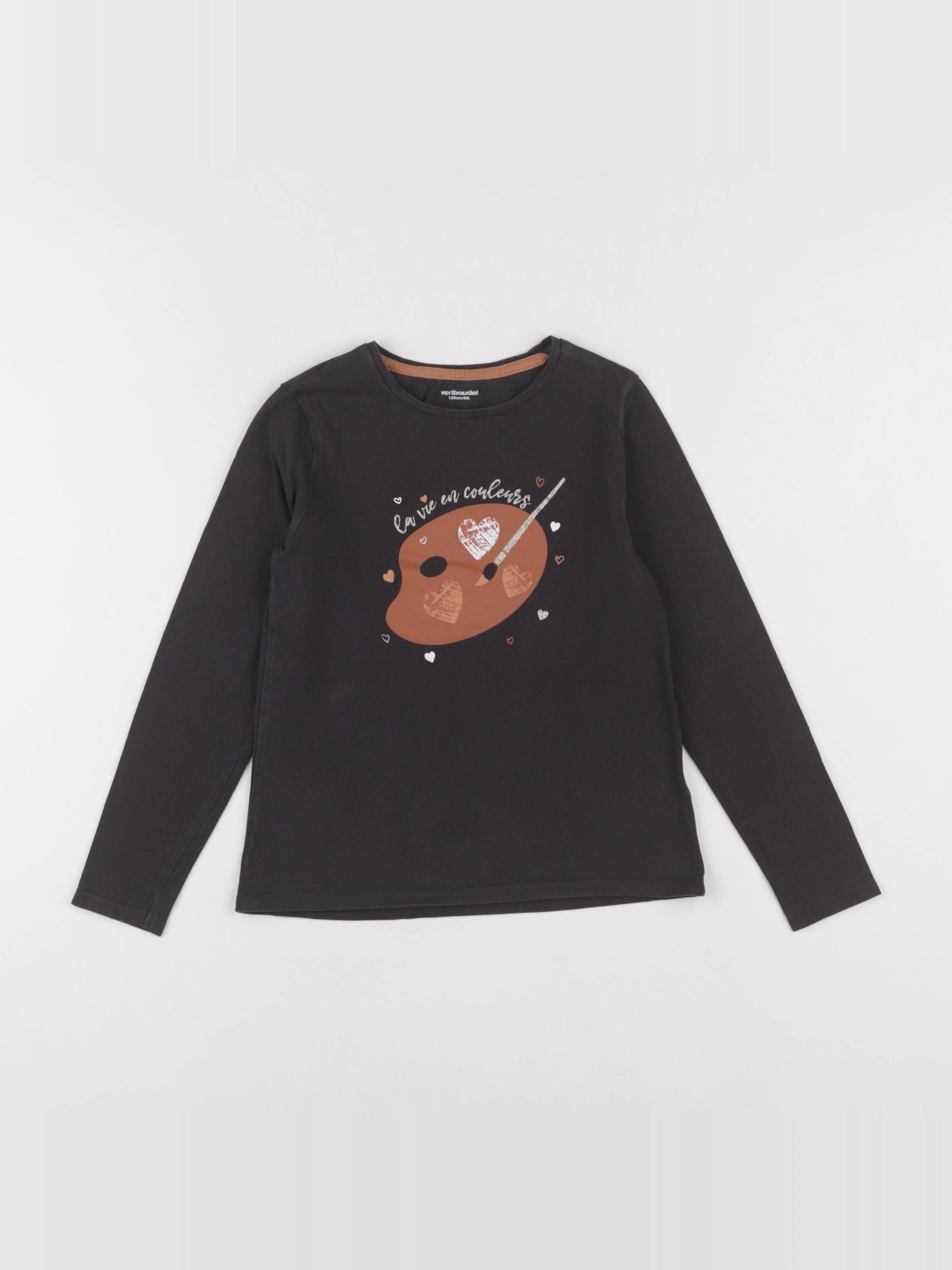 Vertbaudet - tee-shirt gris - 8 ans