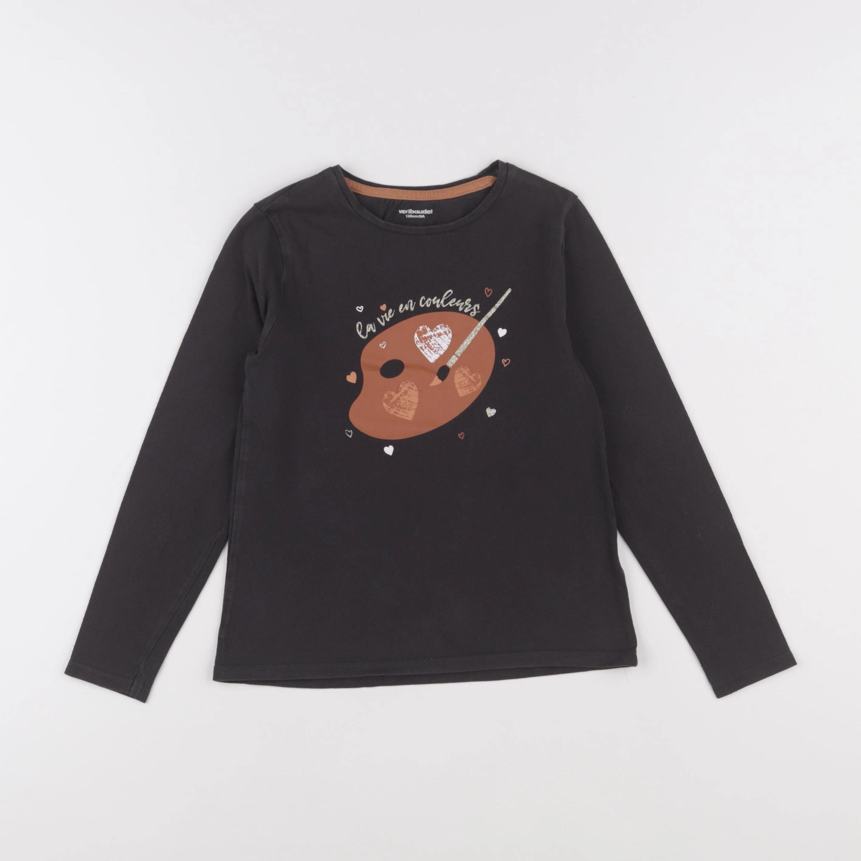 Vertbaudet - tee-shirt gris - 8 ans