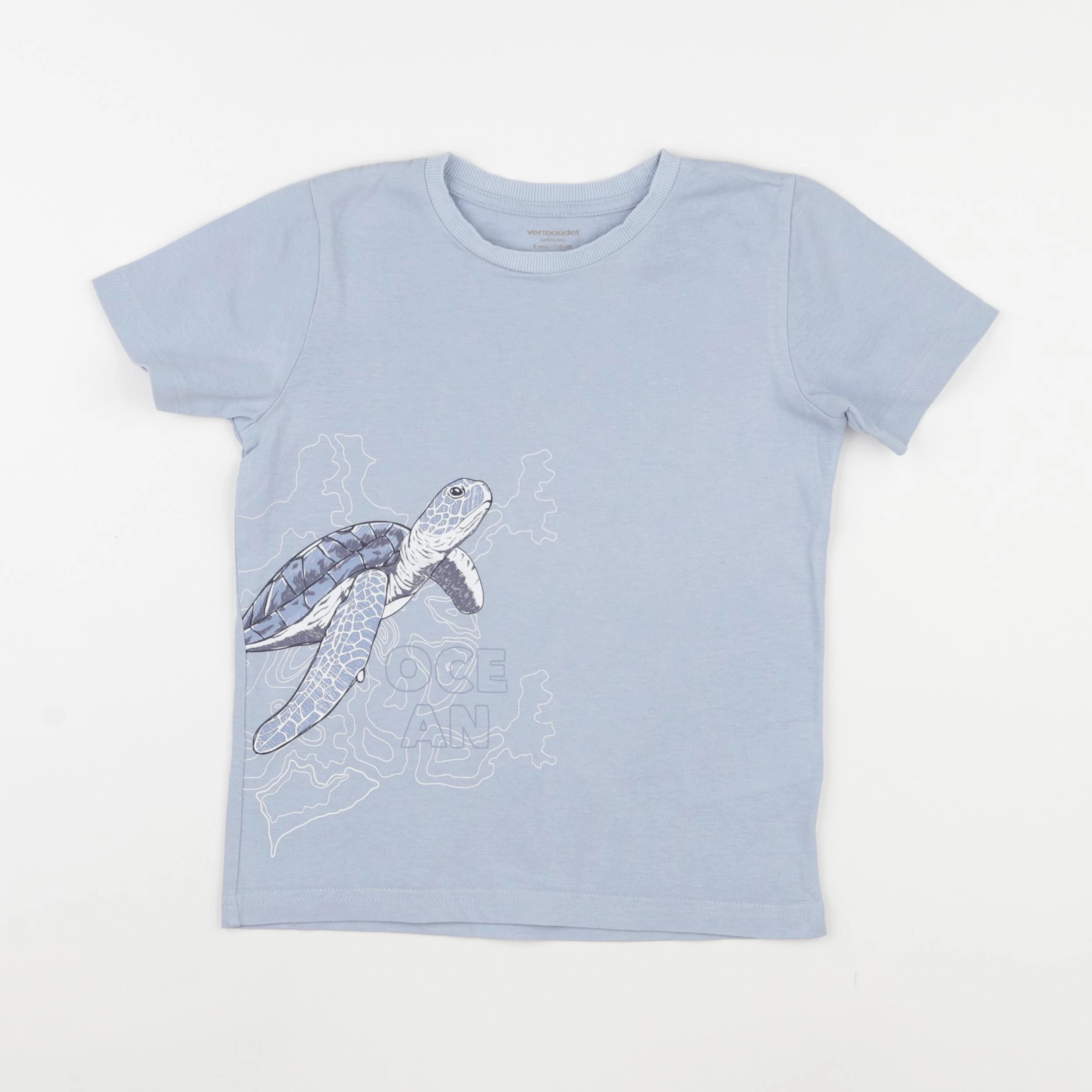 Vertbaudet - tee-shirt bleu - 6 ans