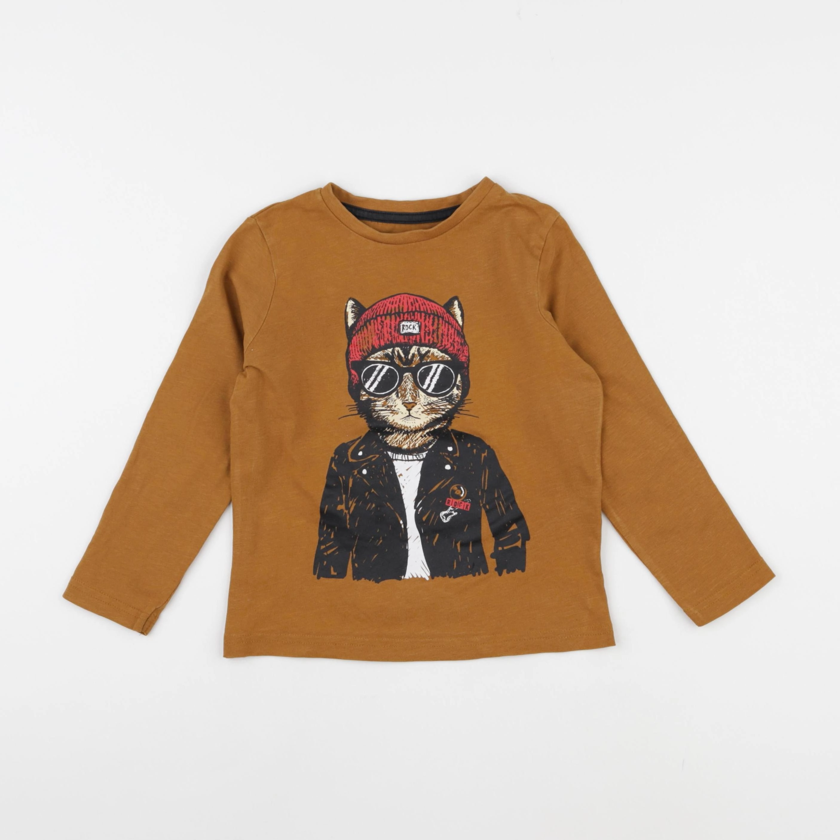 Vertbaudet - tee-shirt marron - 5 ans