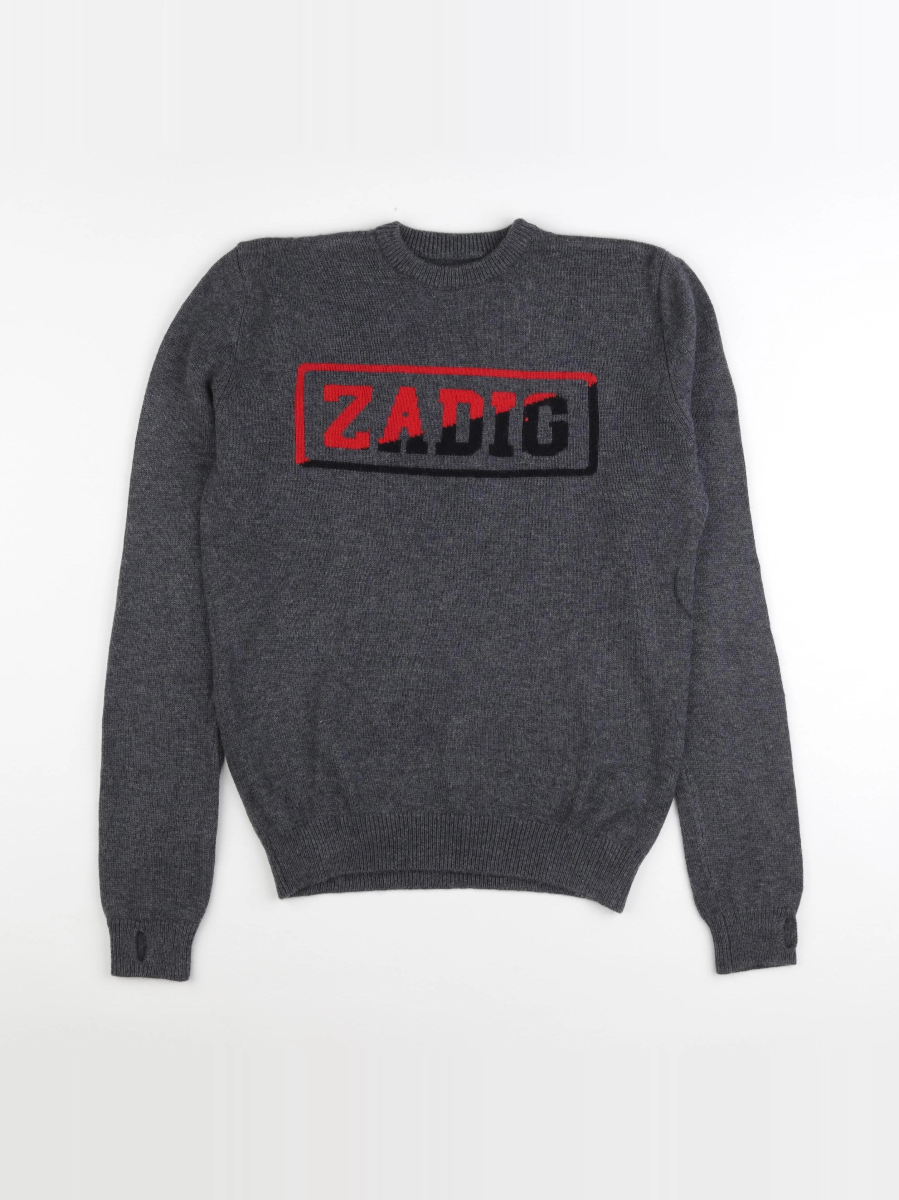 Zadig & Voltaire - pull gris - 14 ans