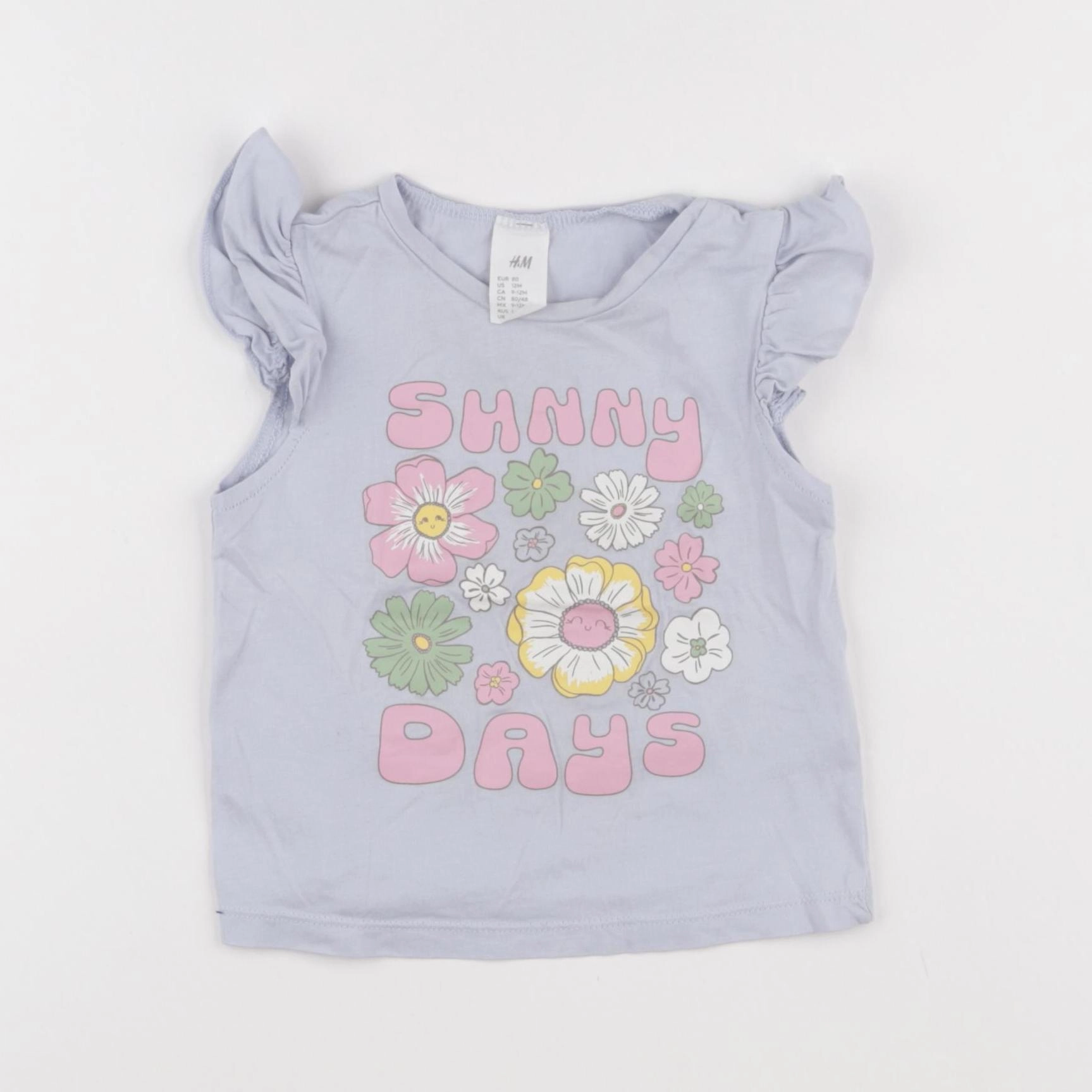 H&M - tee-shirt bleu - 9/12 mois