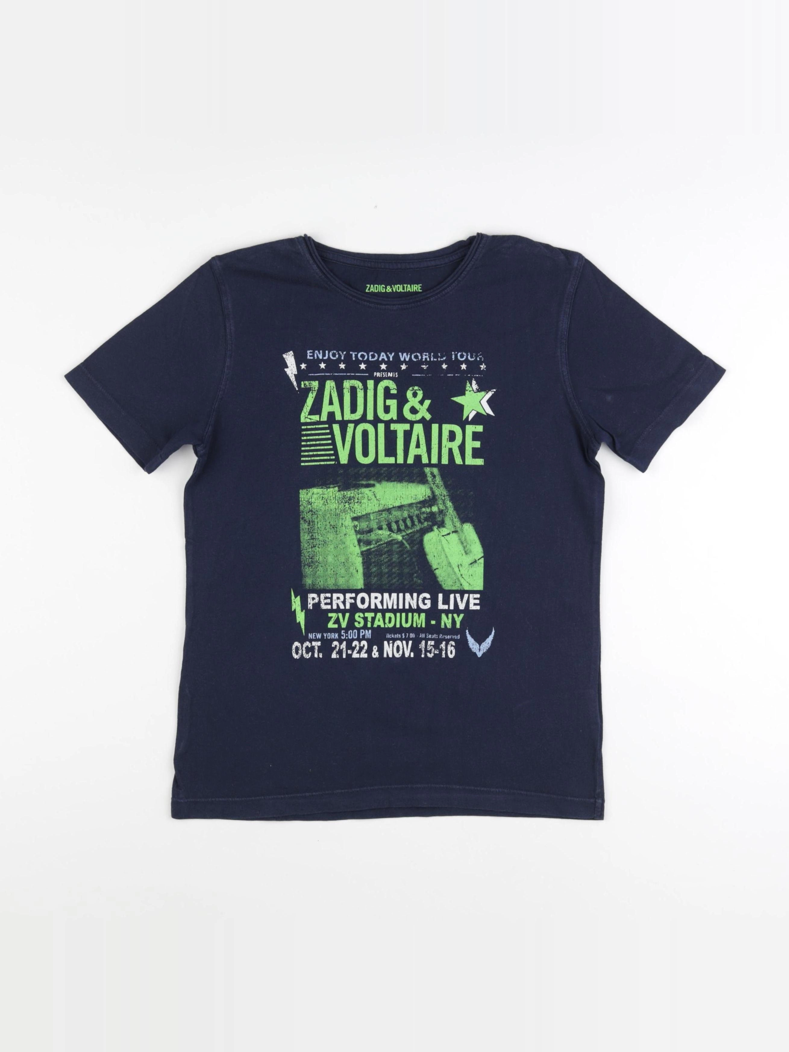 Zadig & Voltaire - tee-shirt bleu - 10 ans
