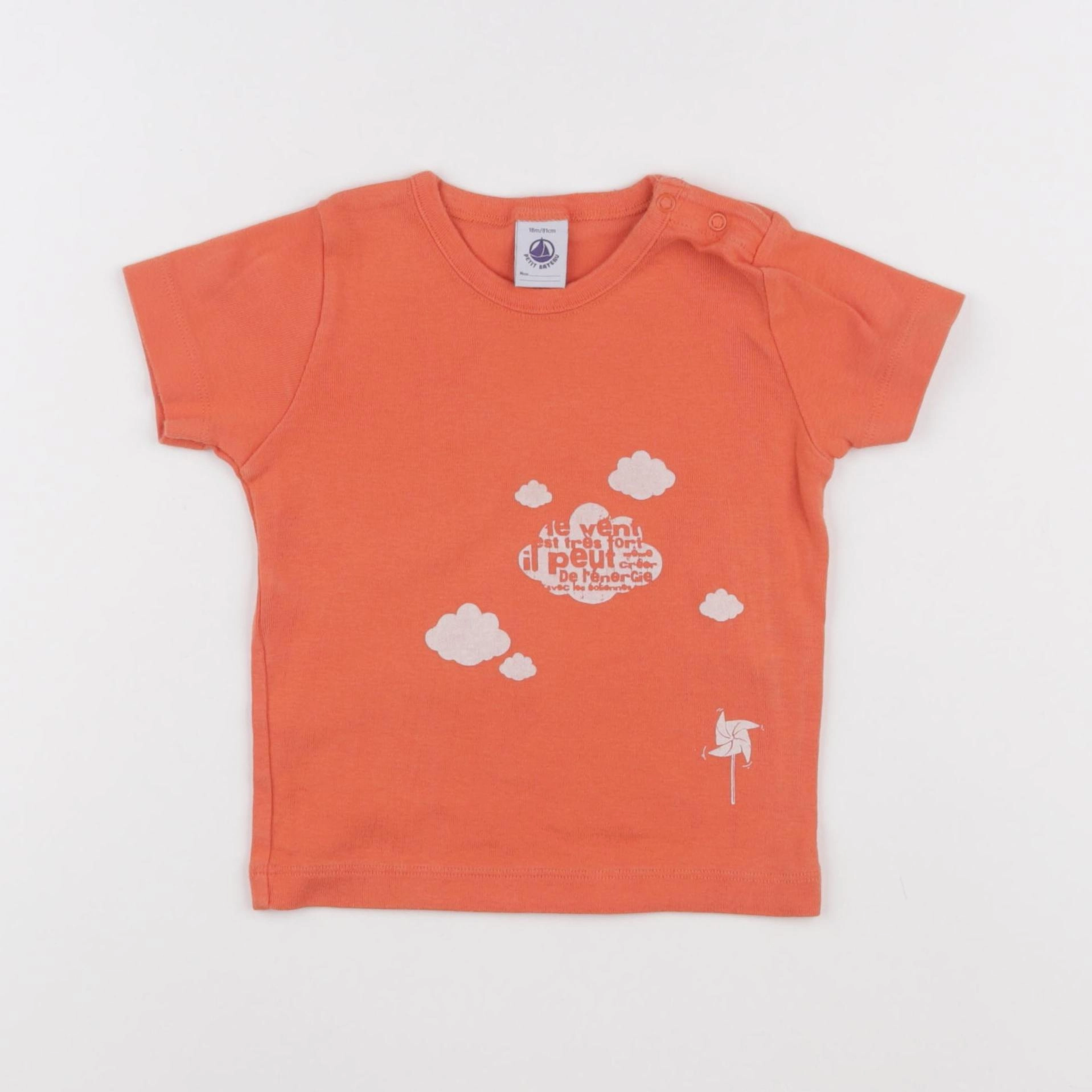 Petit Bateau - tee-shirt orange - 18 mois