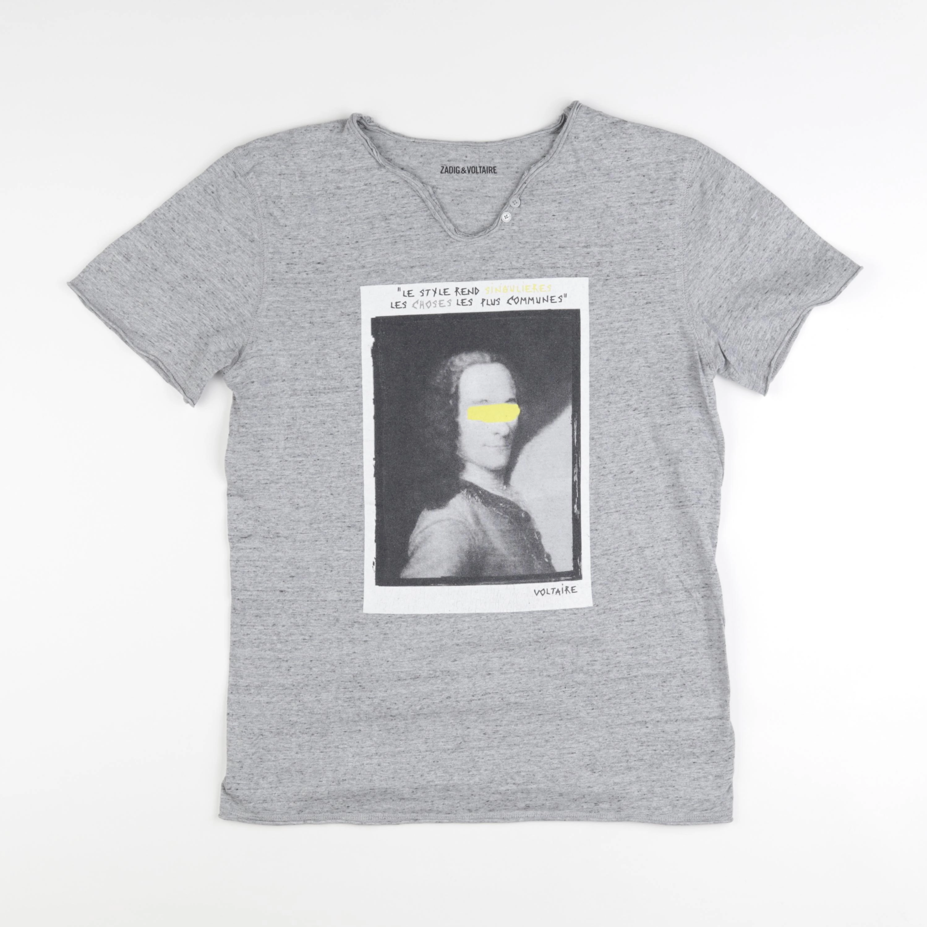 Zadig & Voltaire - tee-shirt gris - 14 ans