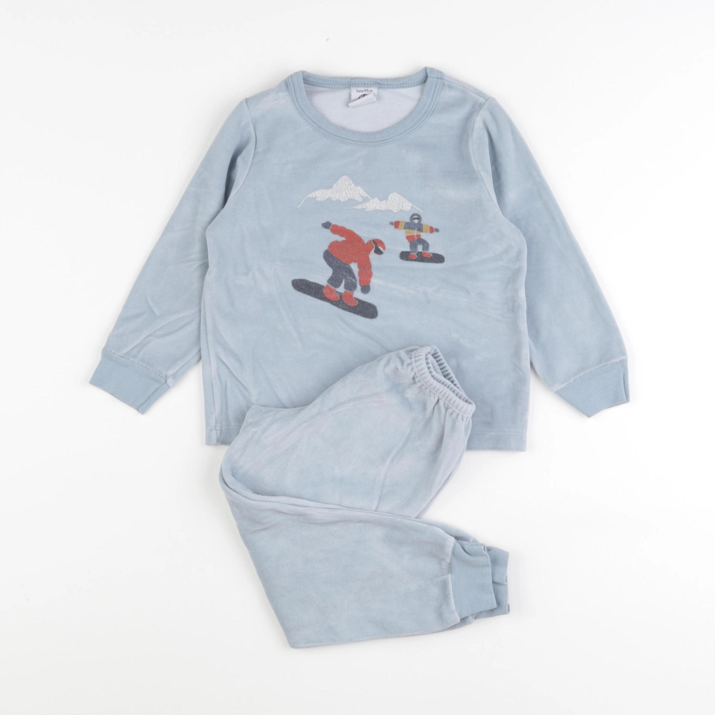 Petit Bateau - pyjama velours bleu - 3 ans