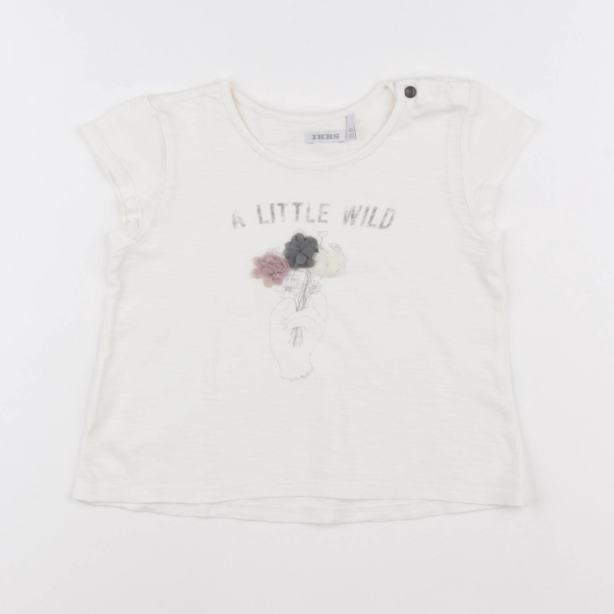 IKKS - tee-shirt beige - 4 ans