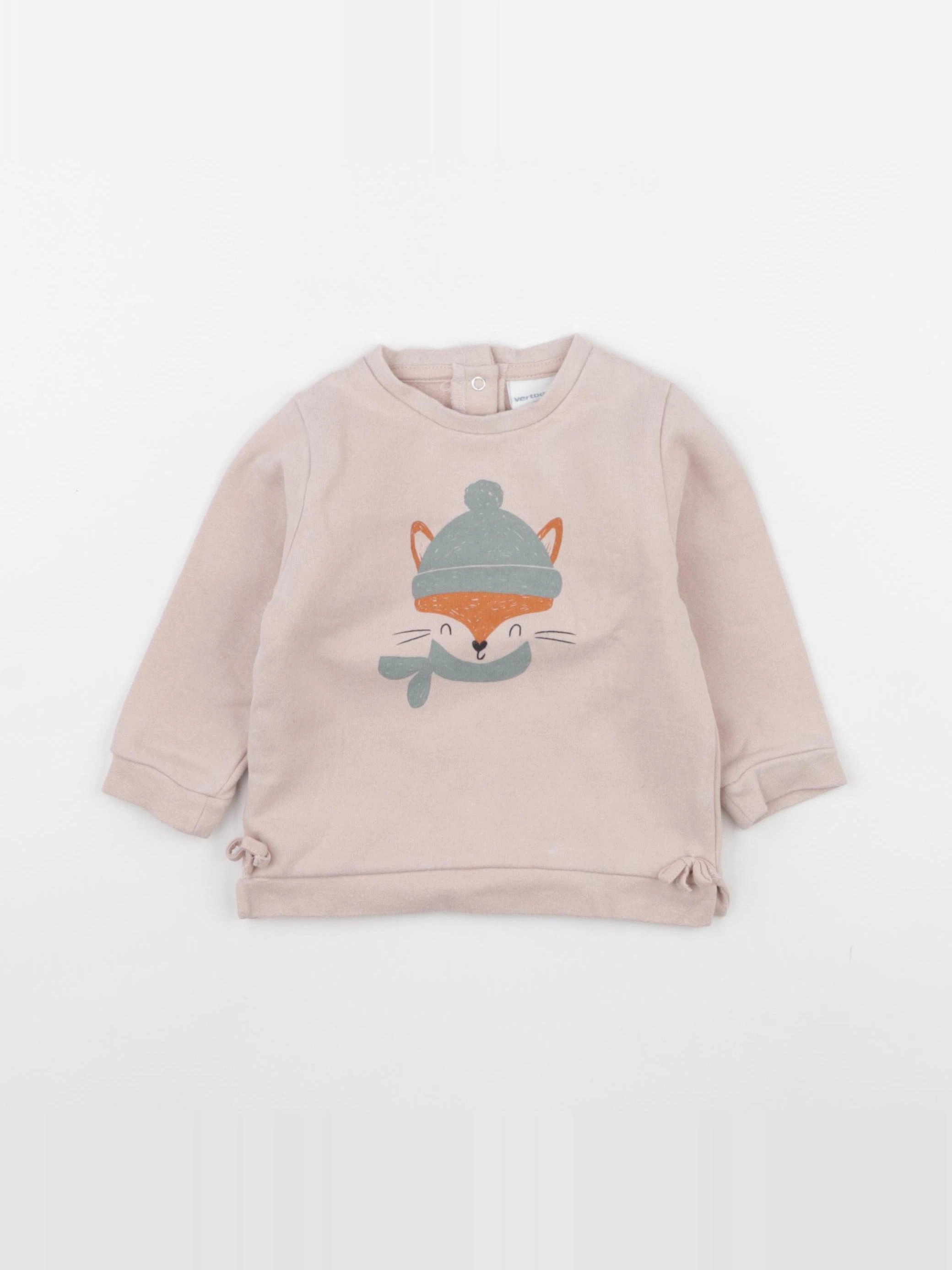 Vertbaudet - sweat rose - 12 mois