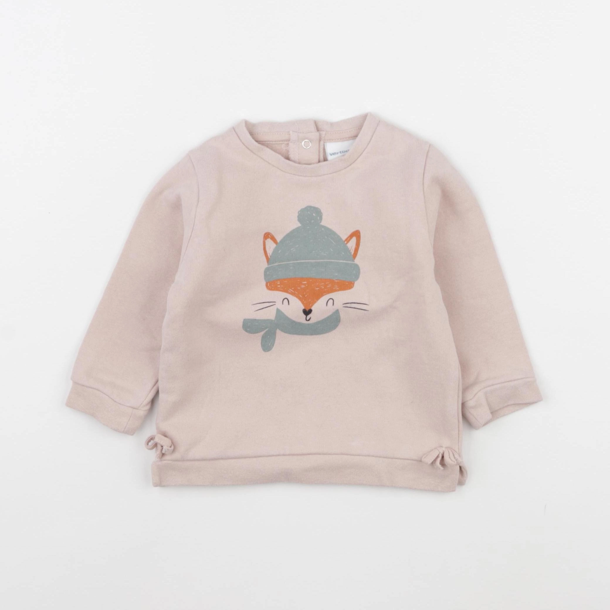 Vertbaudet - sweat rose - 12 mois