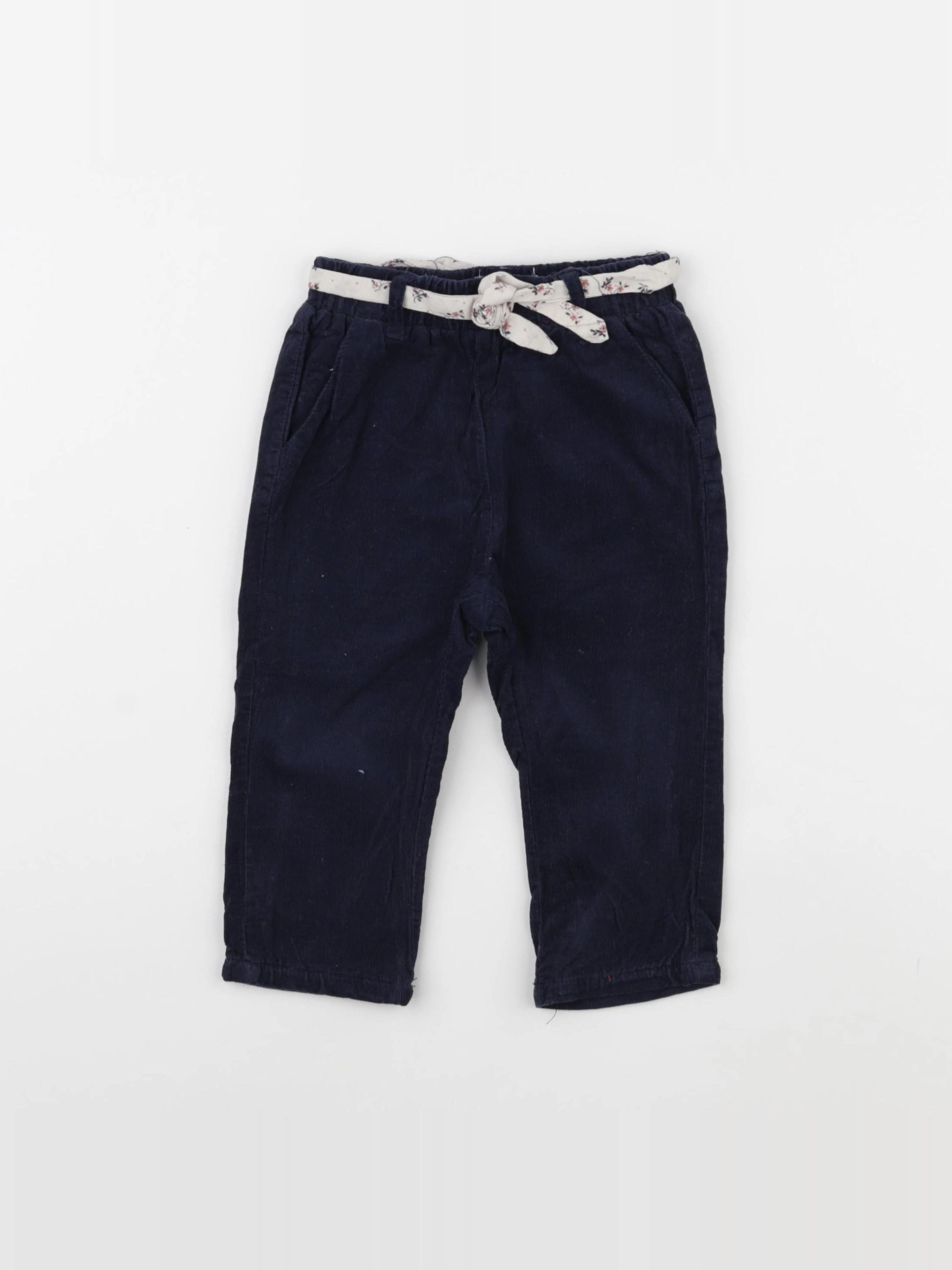 Vertbaudet - pantalon bleu - 12 mois