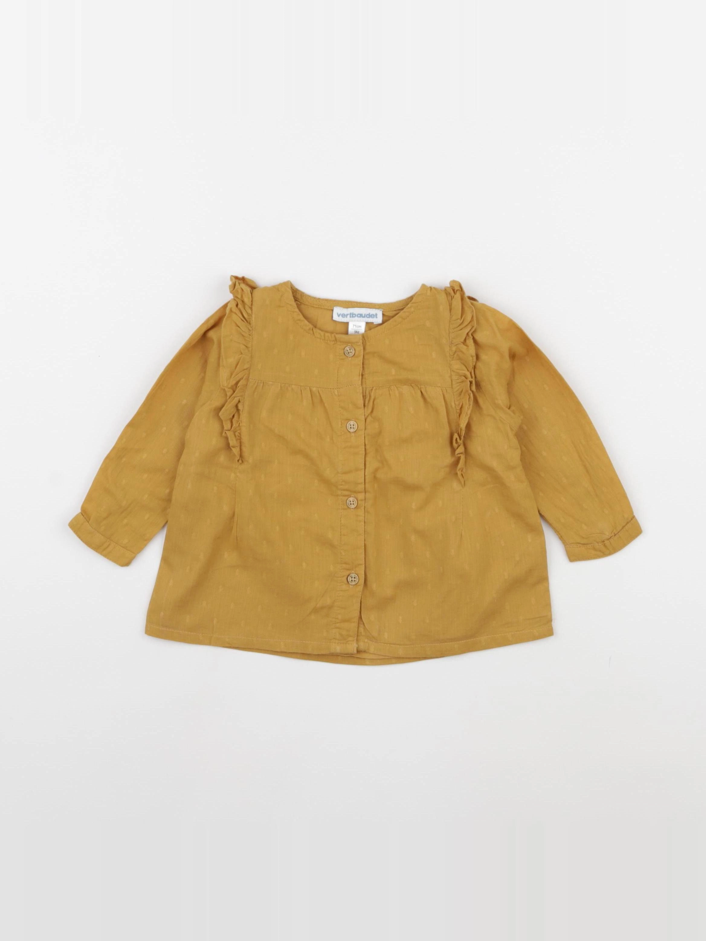 Vertbaudet - blouse jaune - 9 mois