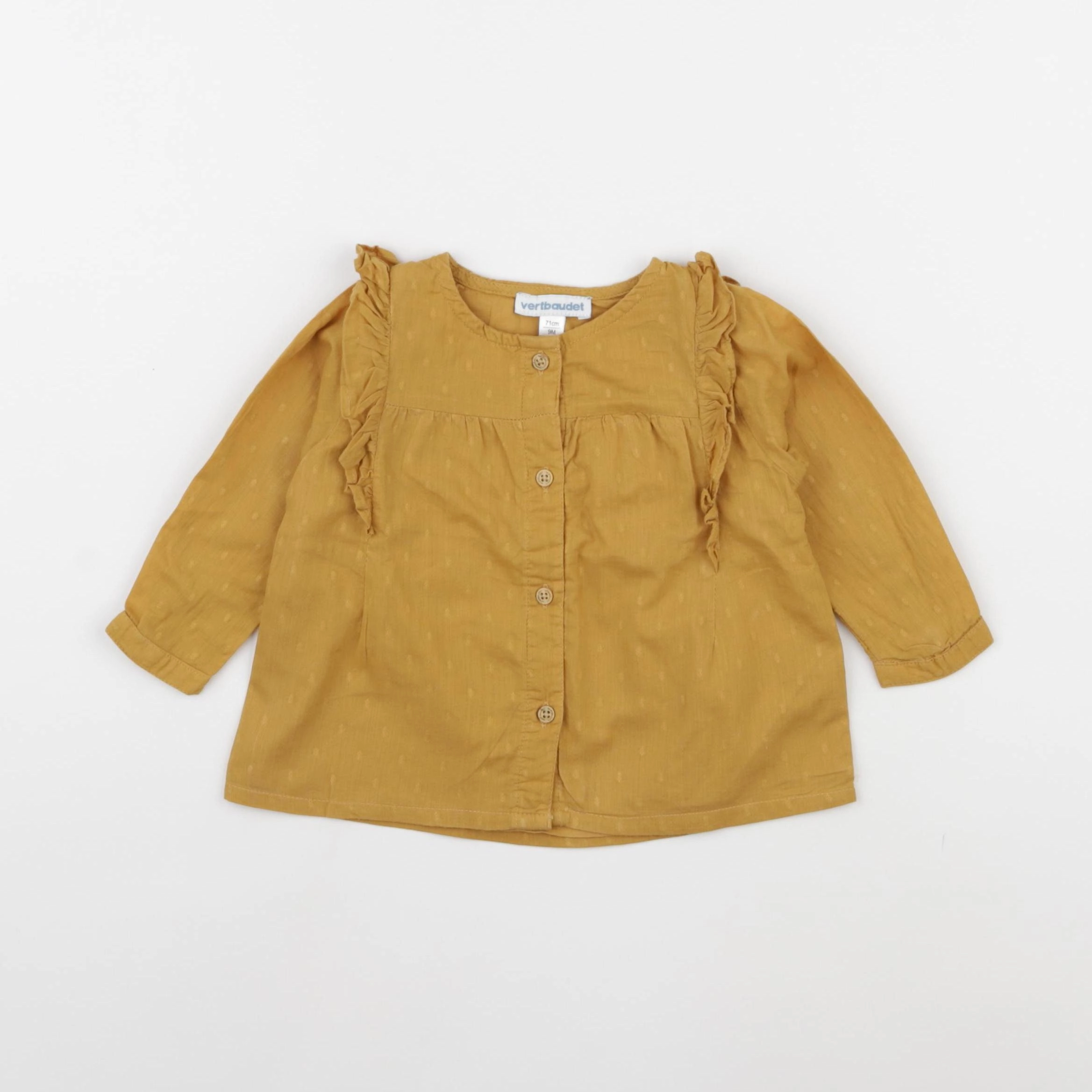 Vertbaudet - blouse jaune - 9 mois