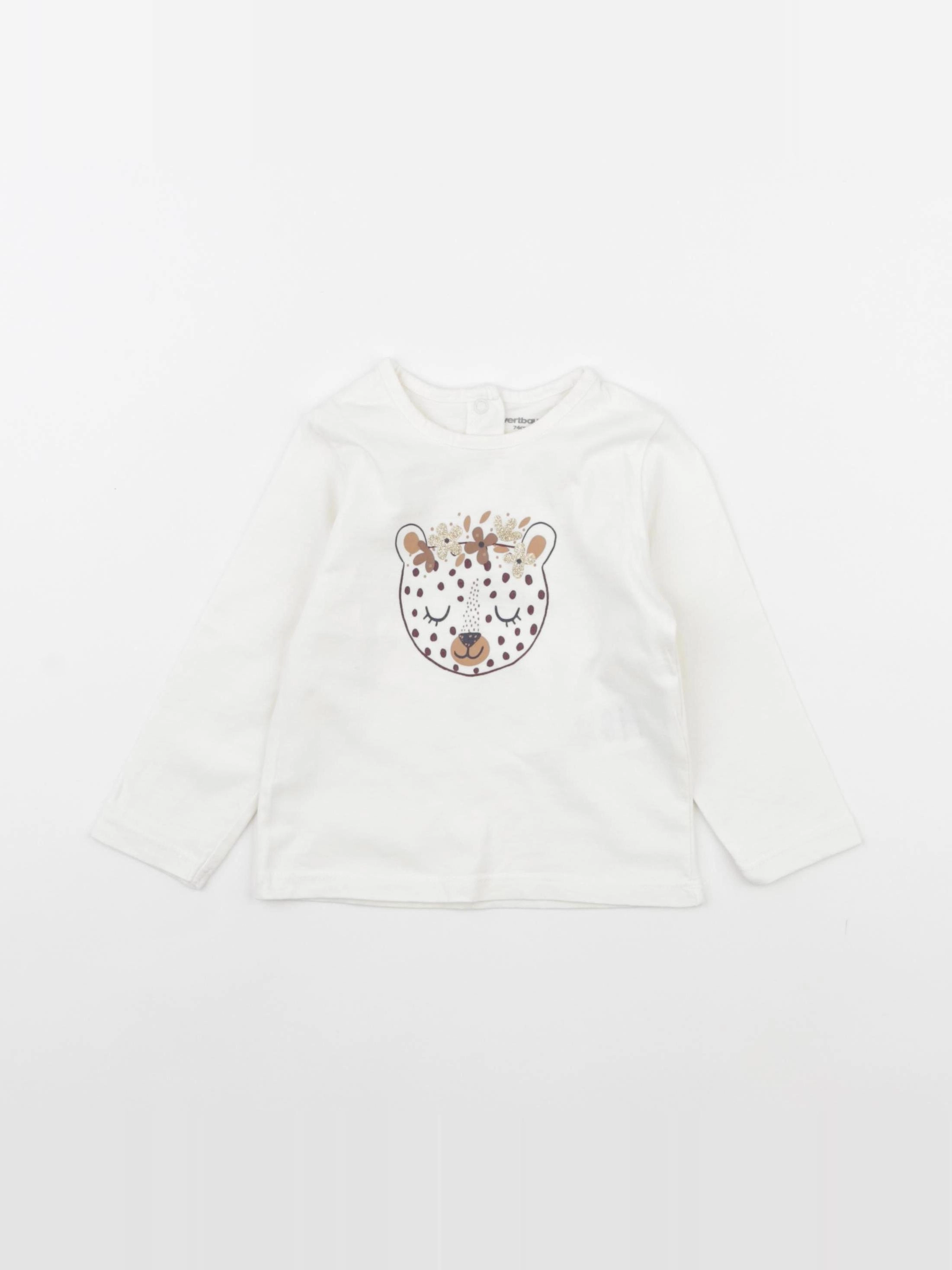 Vertbaudet - tee-shirt blanc - 12 mois