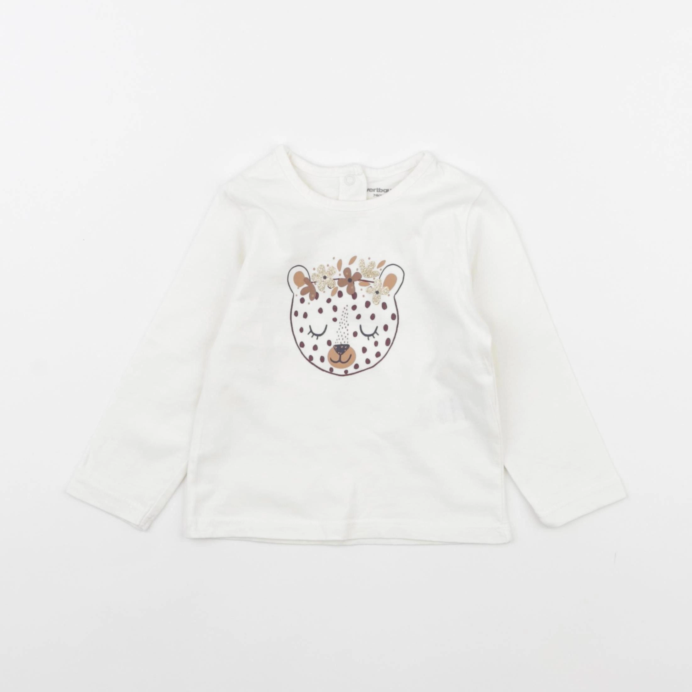 Vertbaudet - tee-shirt blanc - 12 mois