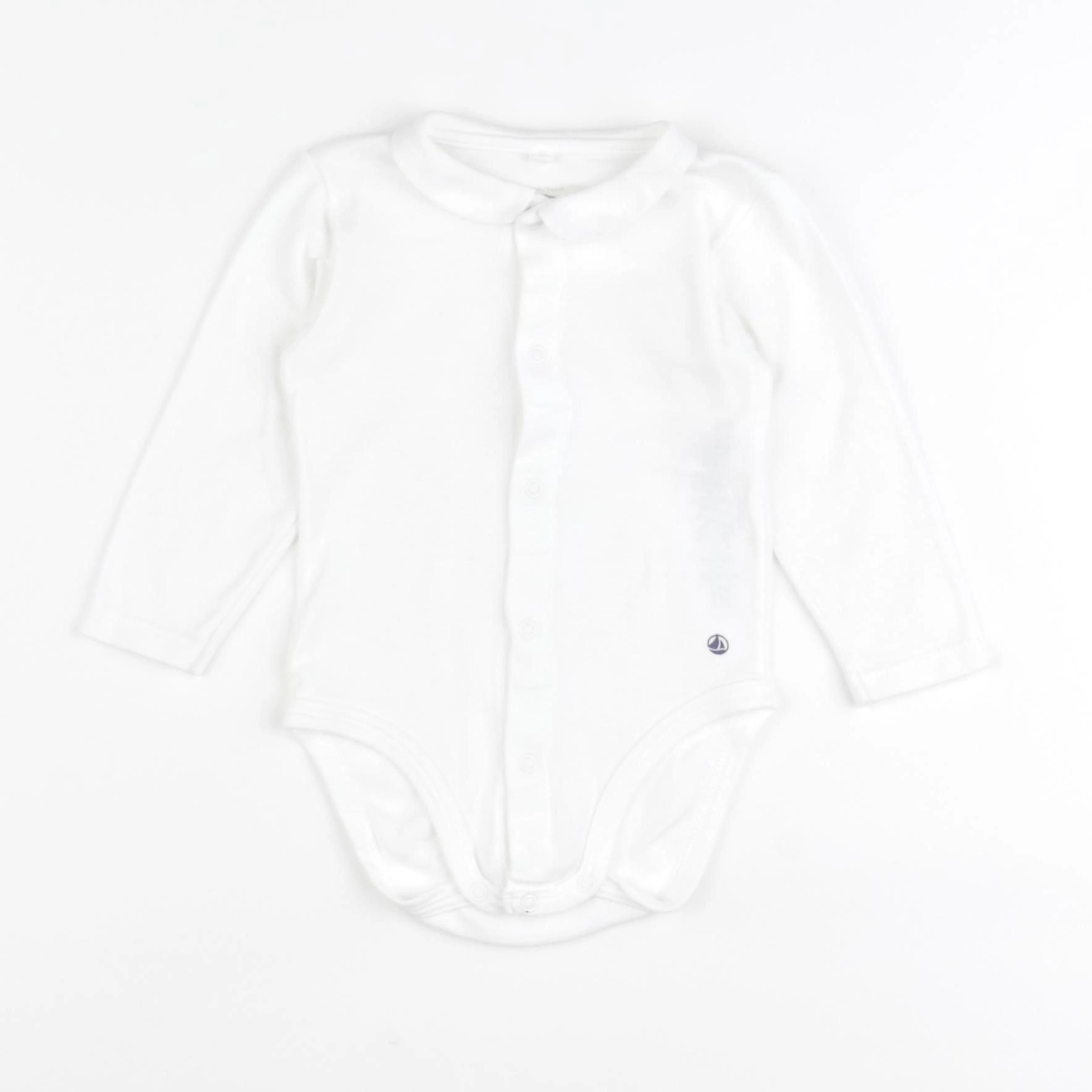 Petit Bateau - body à col blanc - 12 mois