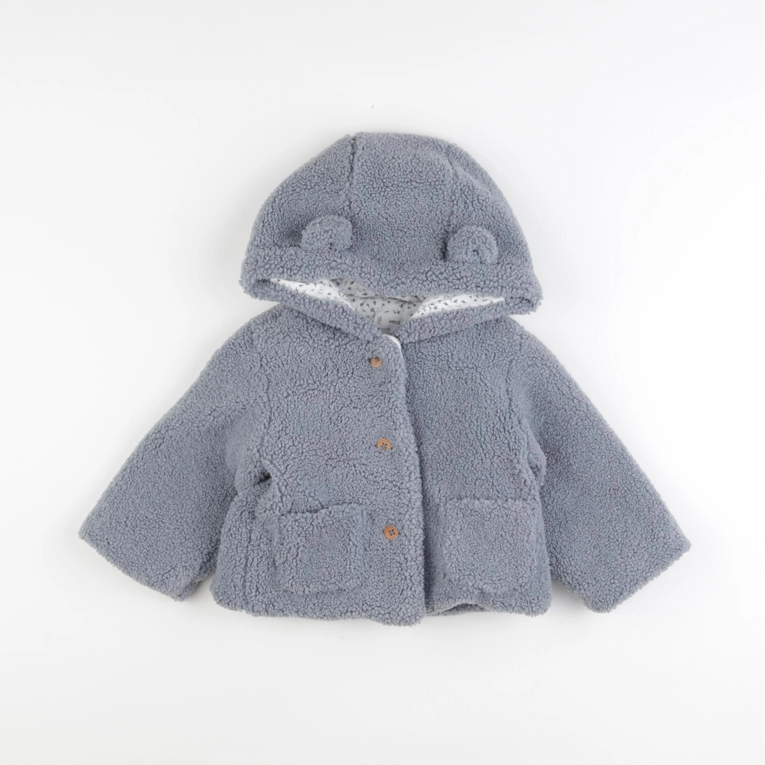 Mango - manteau bleu - 6/9 mois