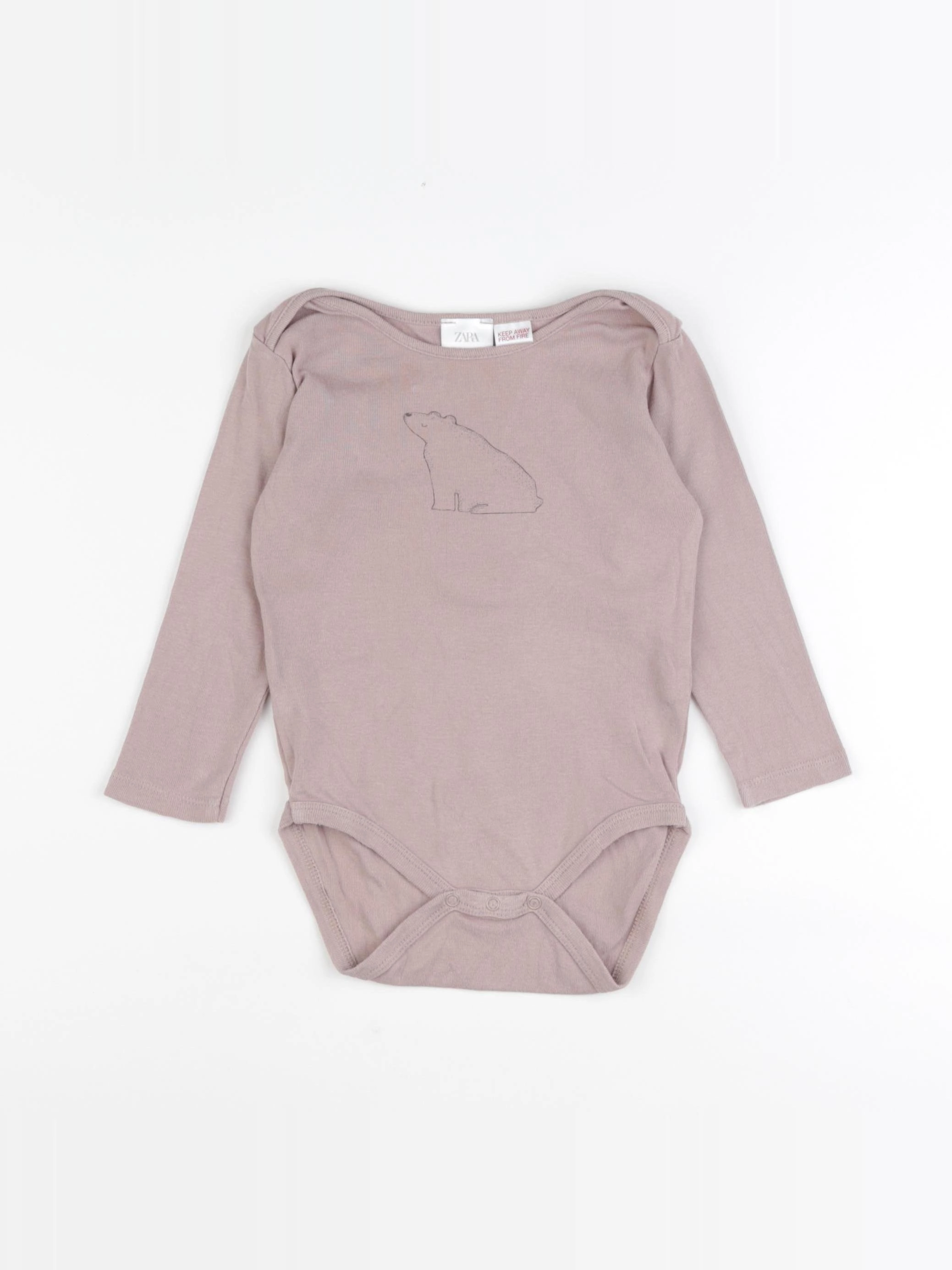 Zara - body gris - 2/3 ans