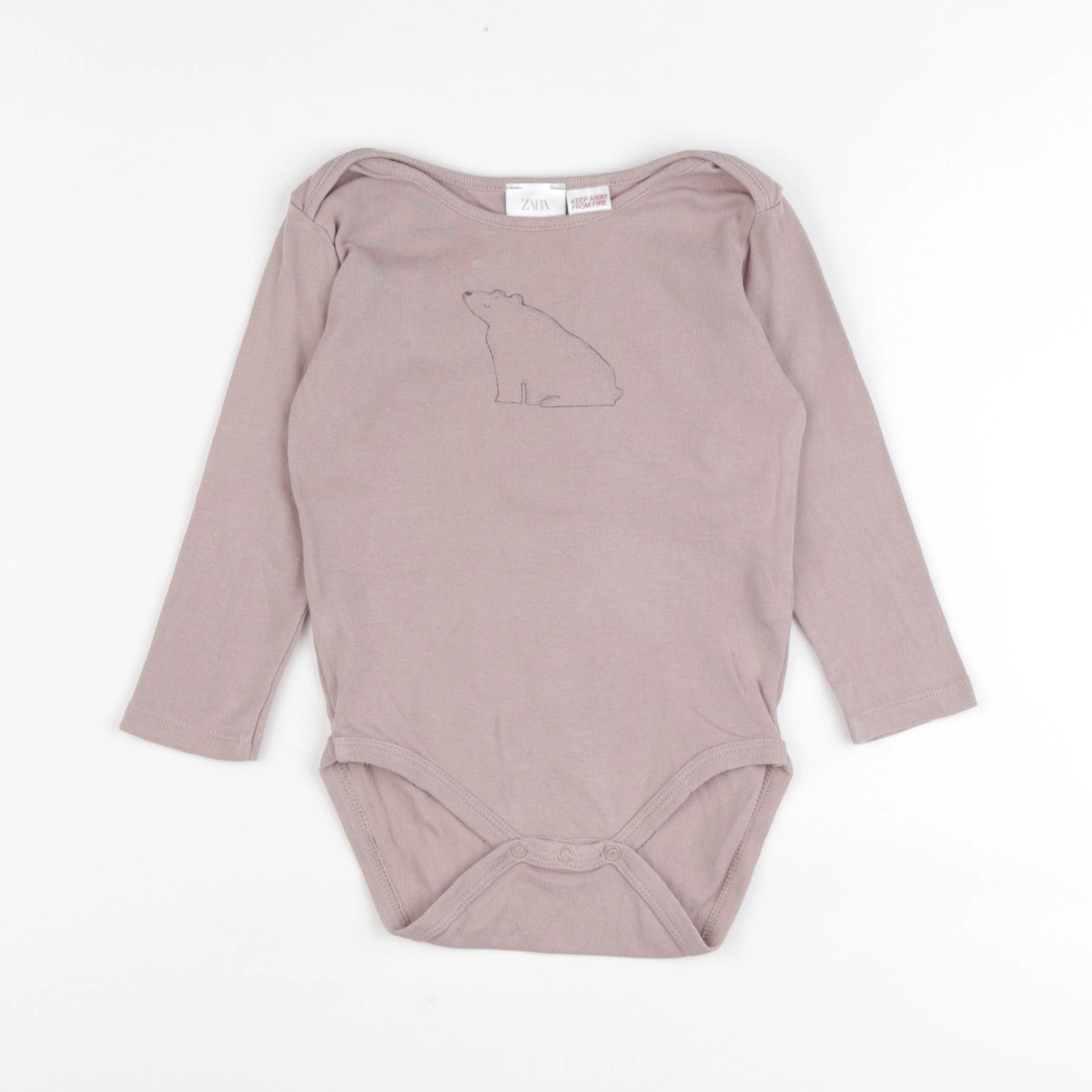 Zara - body gris - 2/3 ans