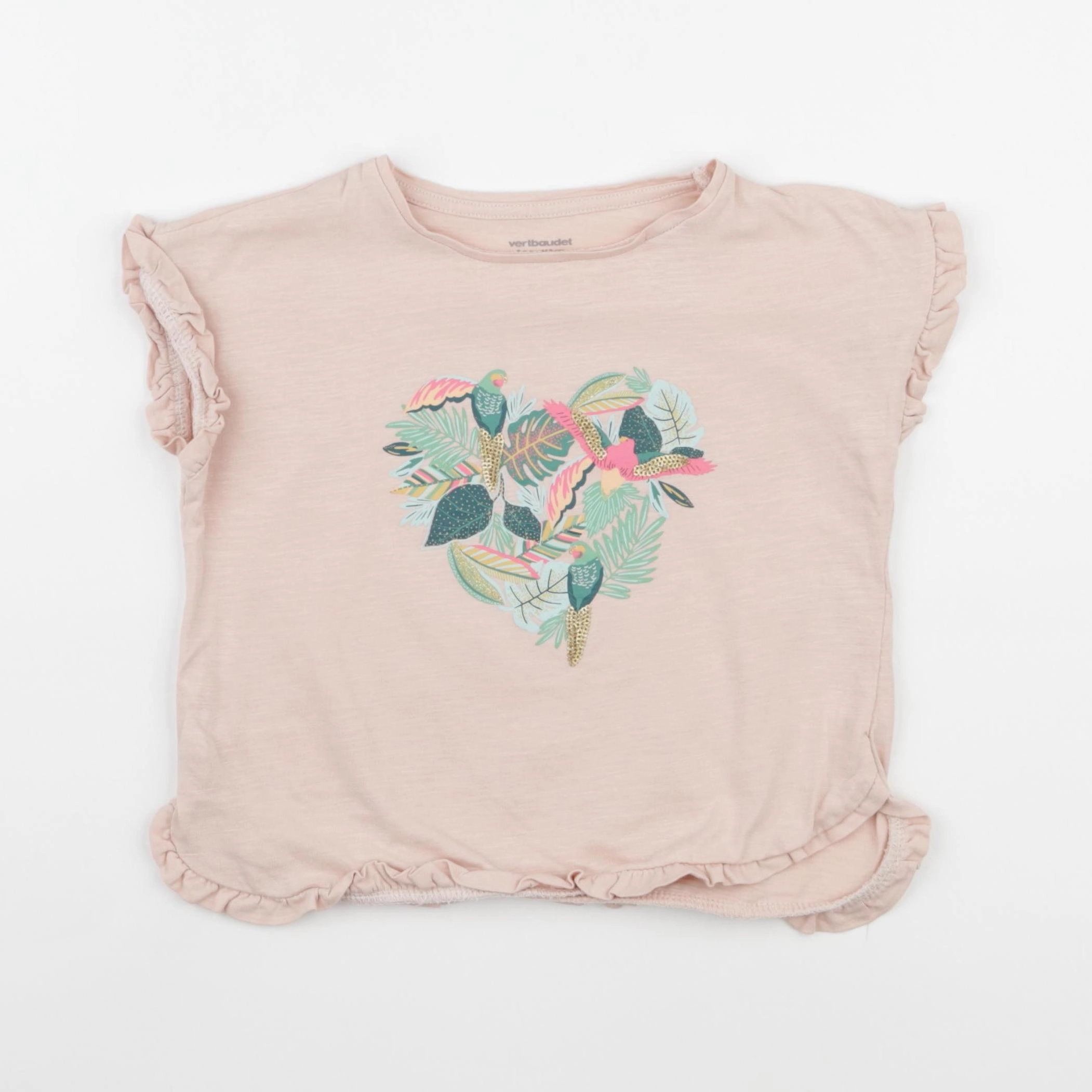 Vertbaudet - tee-shirt rose - 5 ans