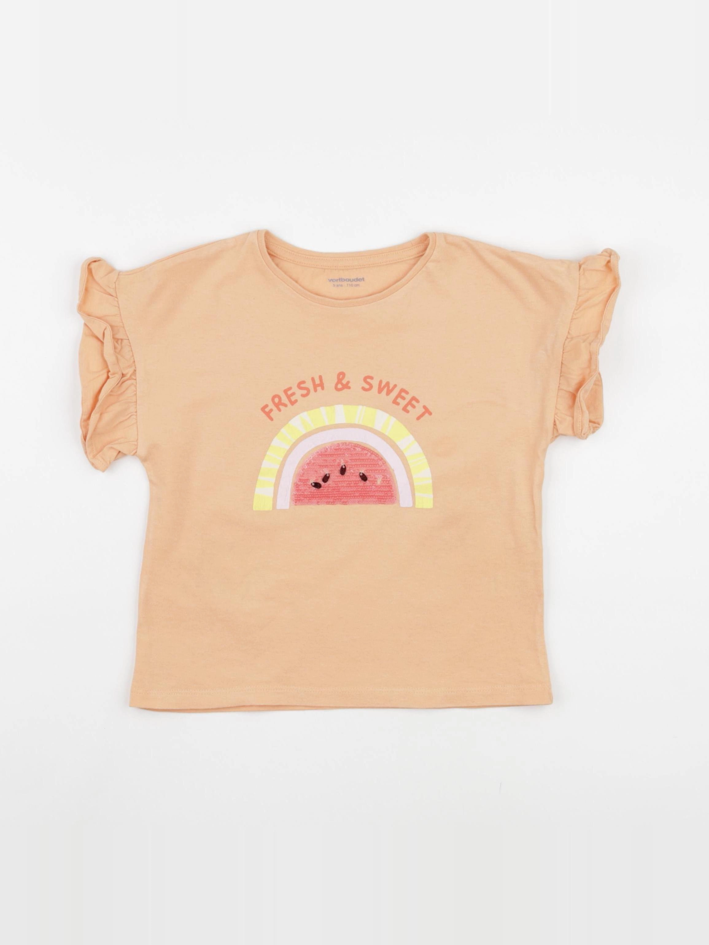 Vertbaudet - tee-shirt orange - 5 ans