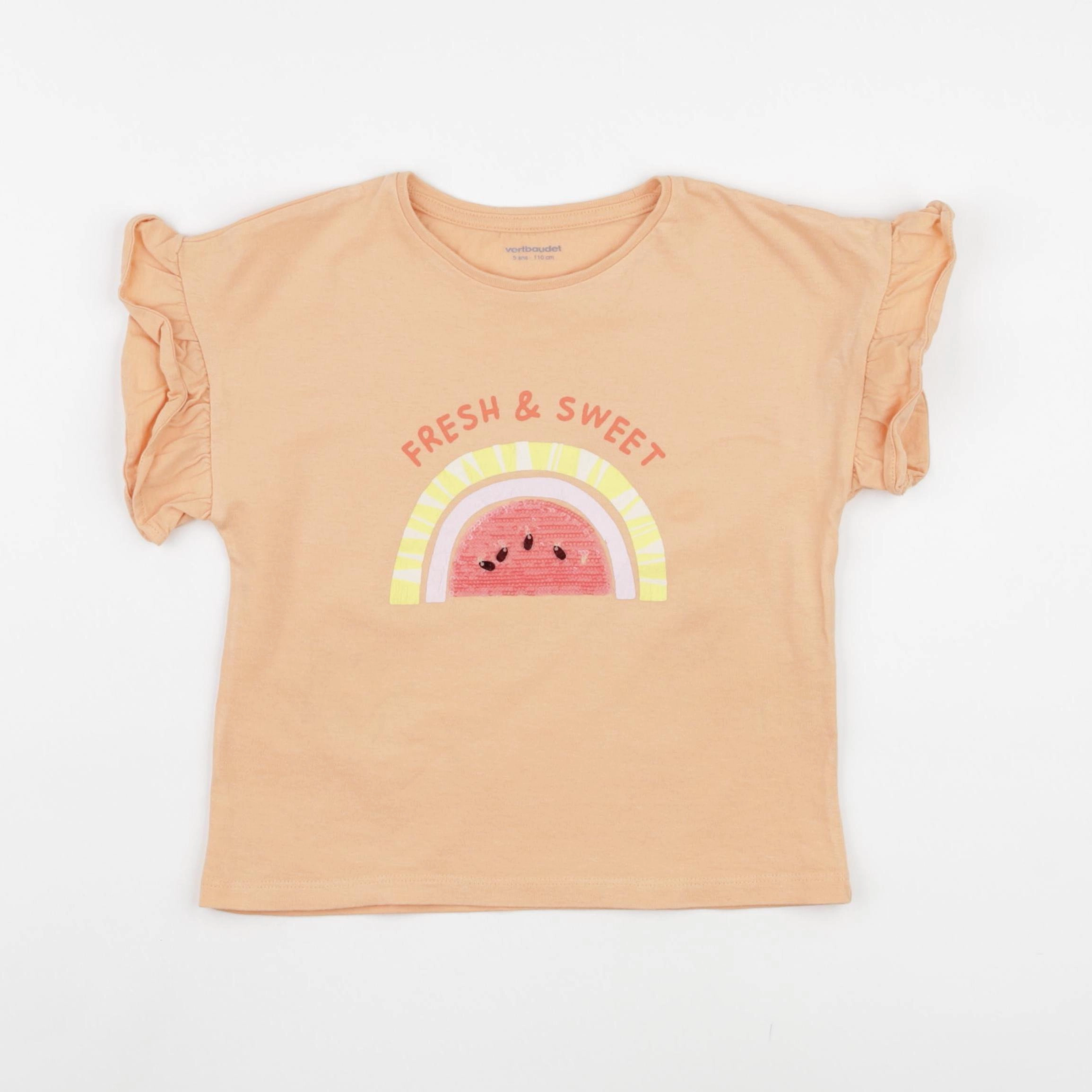 Vertbaudet - tee-shirt orange - 5 ans